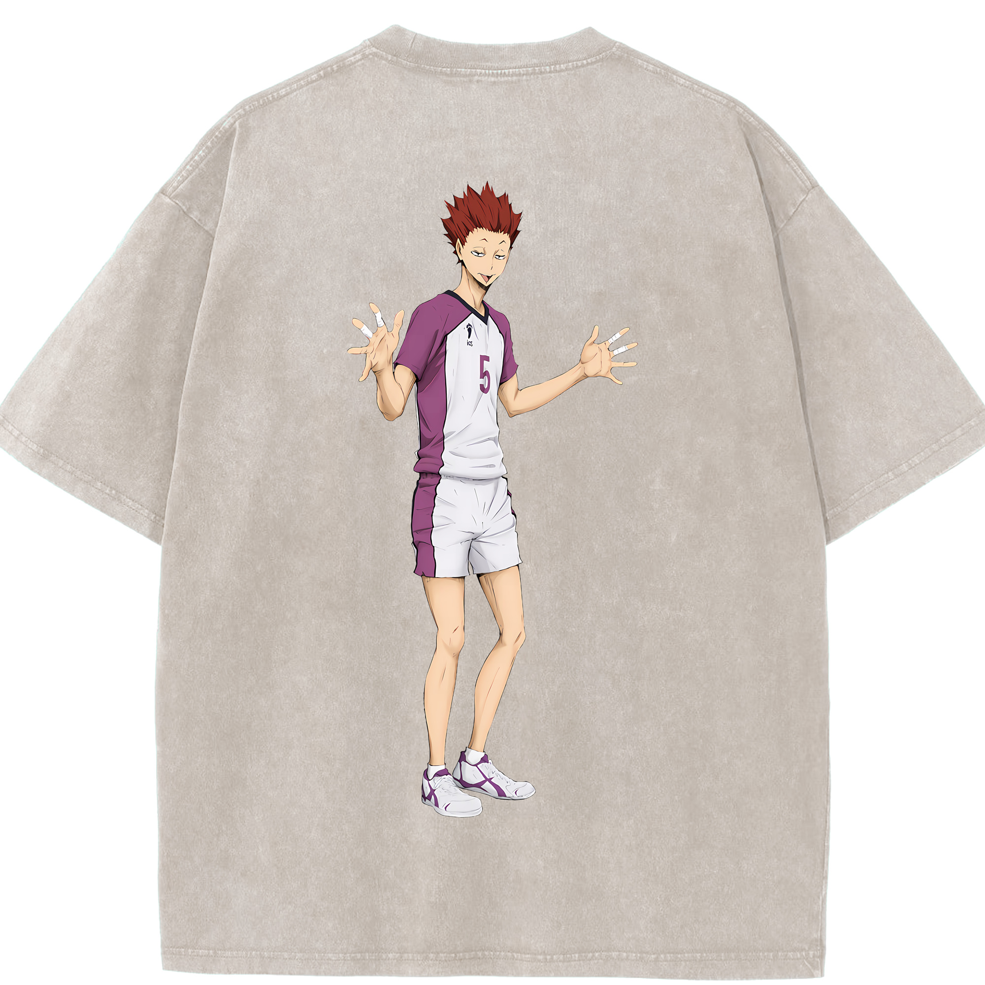 （画像用） ハイキュー!! Haikyu!! 綿100% ヴィンテージ風 半袖Tシャツ（背面プリント）