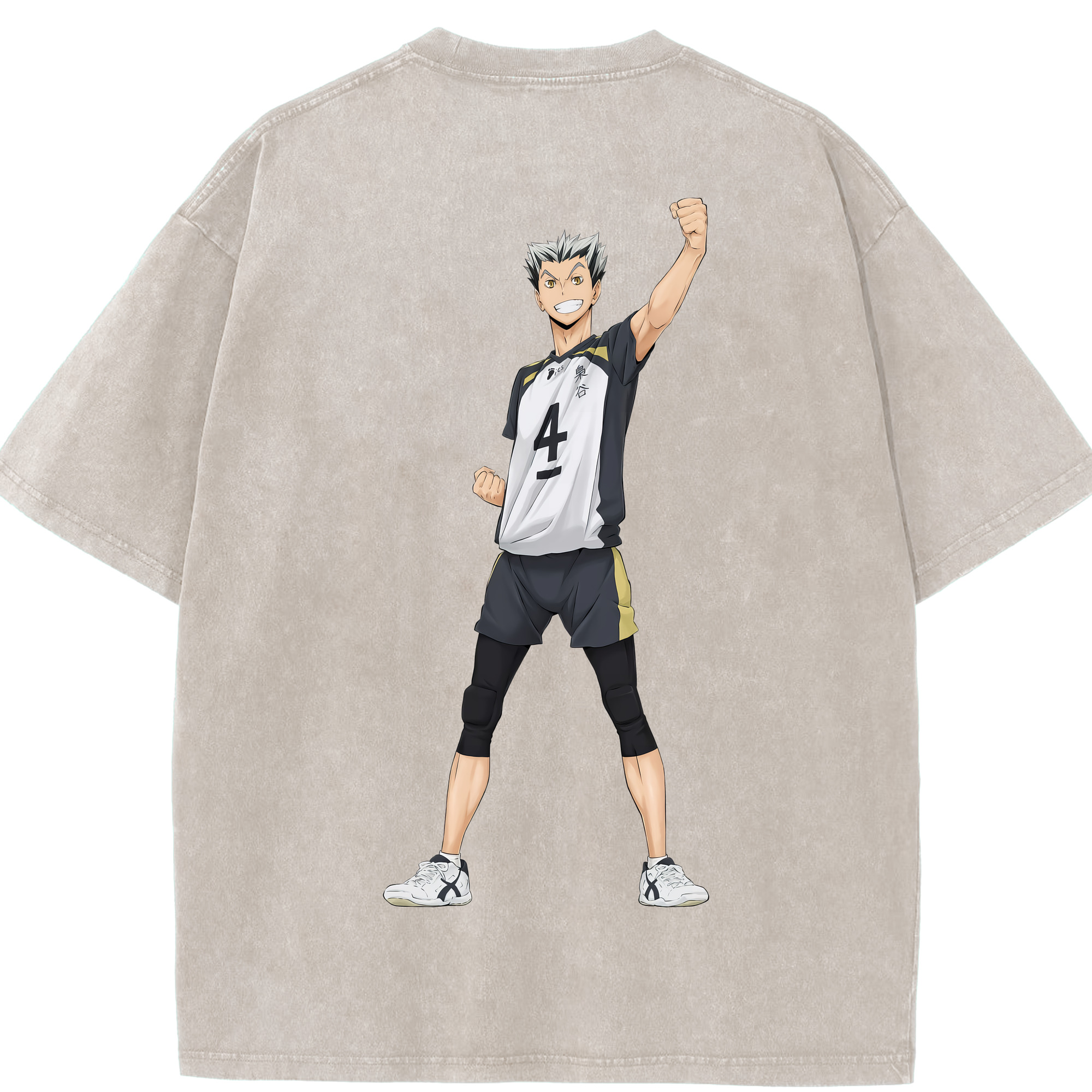 （画像用） ハイキュー!! Haikyu!! 綿100% ヴィンテージ風 半袖Tシャツ（背面プリント）