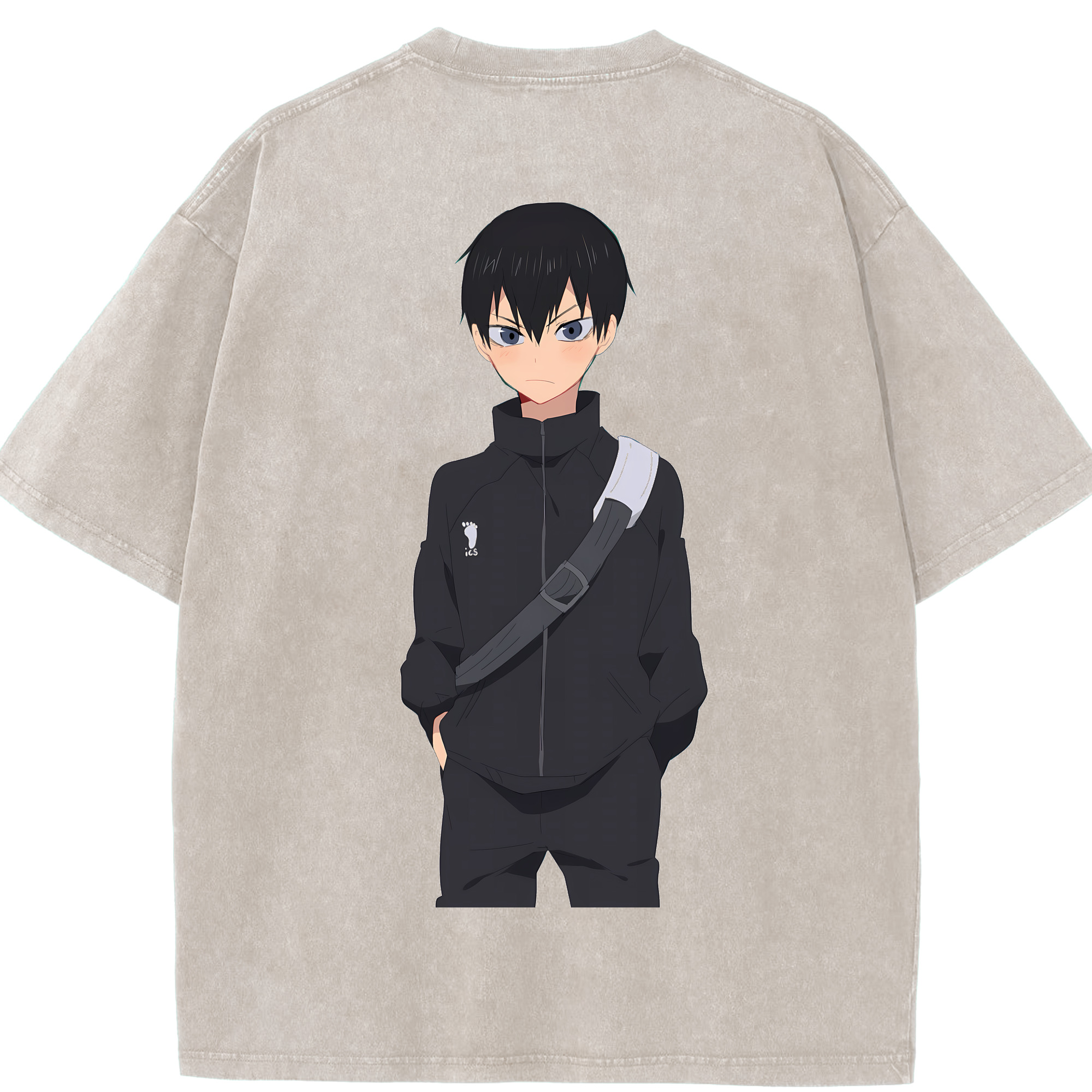 （画像用） ハイキュー!! Haikyu!! 綿100% ヴィンテージ風 半袖Tシャツ（背面プリント）