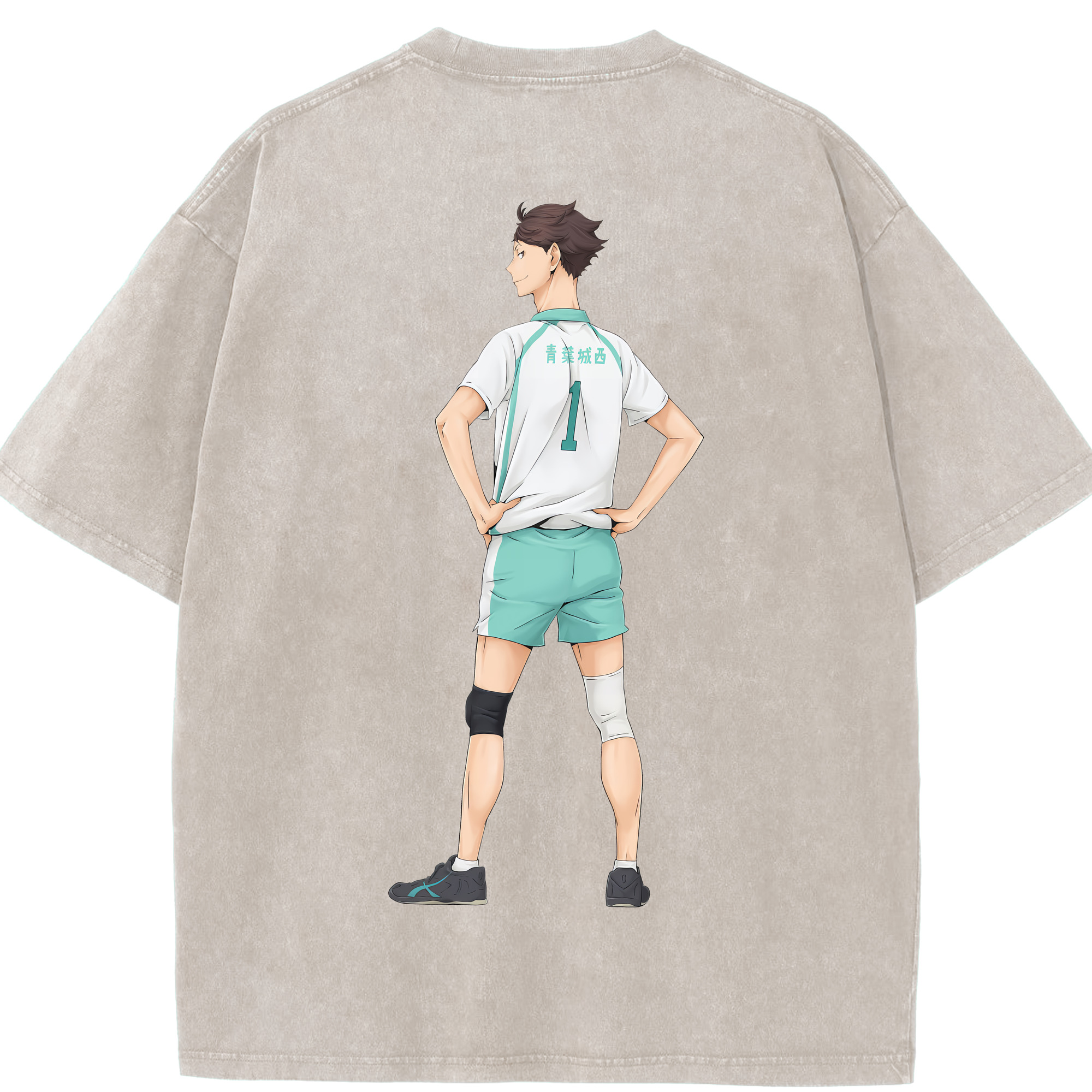 （画像用） ハイキュー!! Haikyu!! 綿100% ヴィンテージ風 半袖Tシャツ（背面プリント）