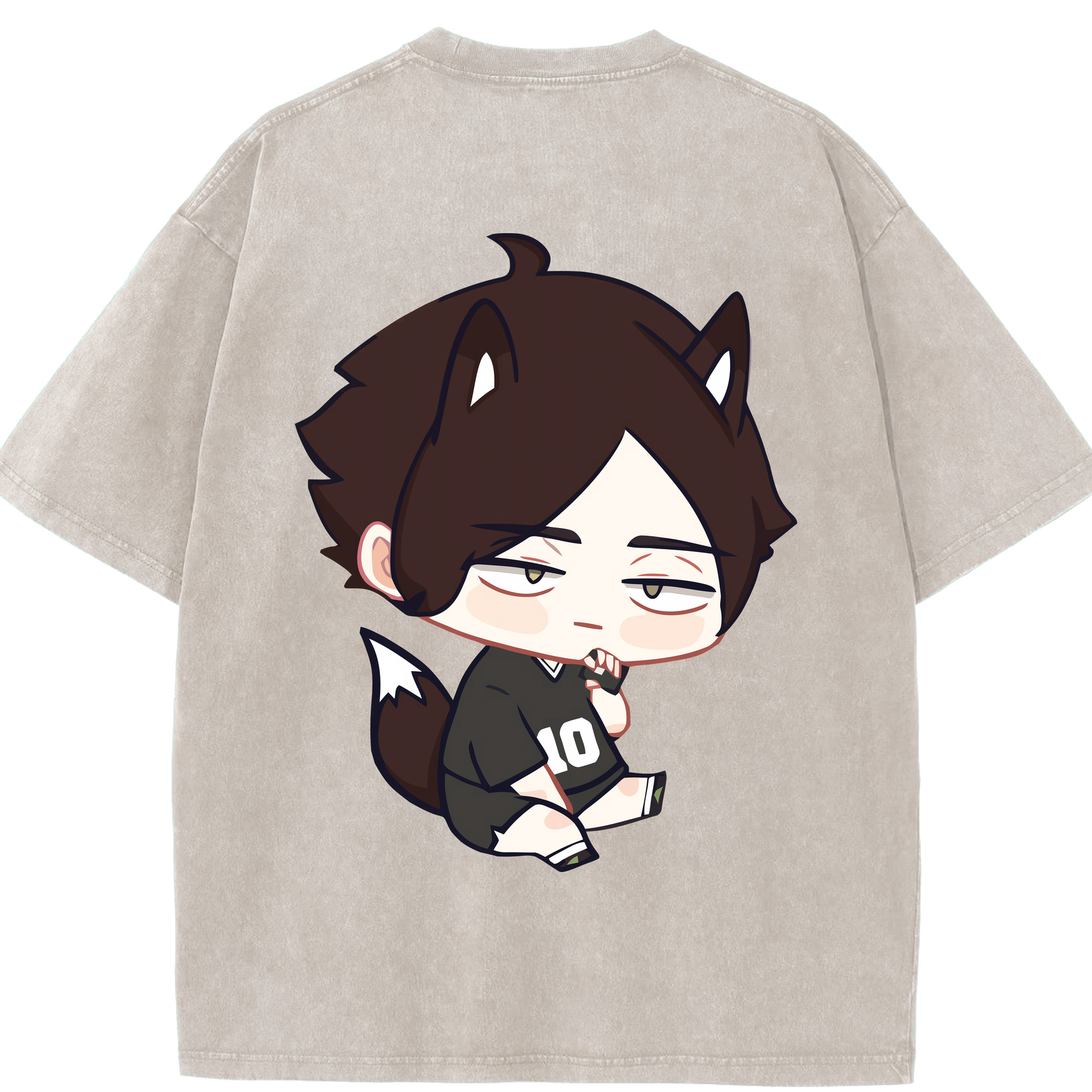 （画像用） ハイキュー!! Haikyu!! 綿100% ヴィンテージ風 半袖Tシャツ（背面プリント）