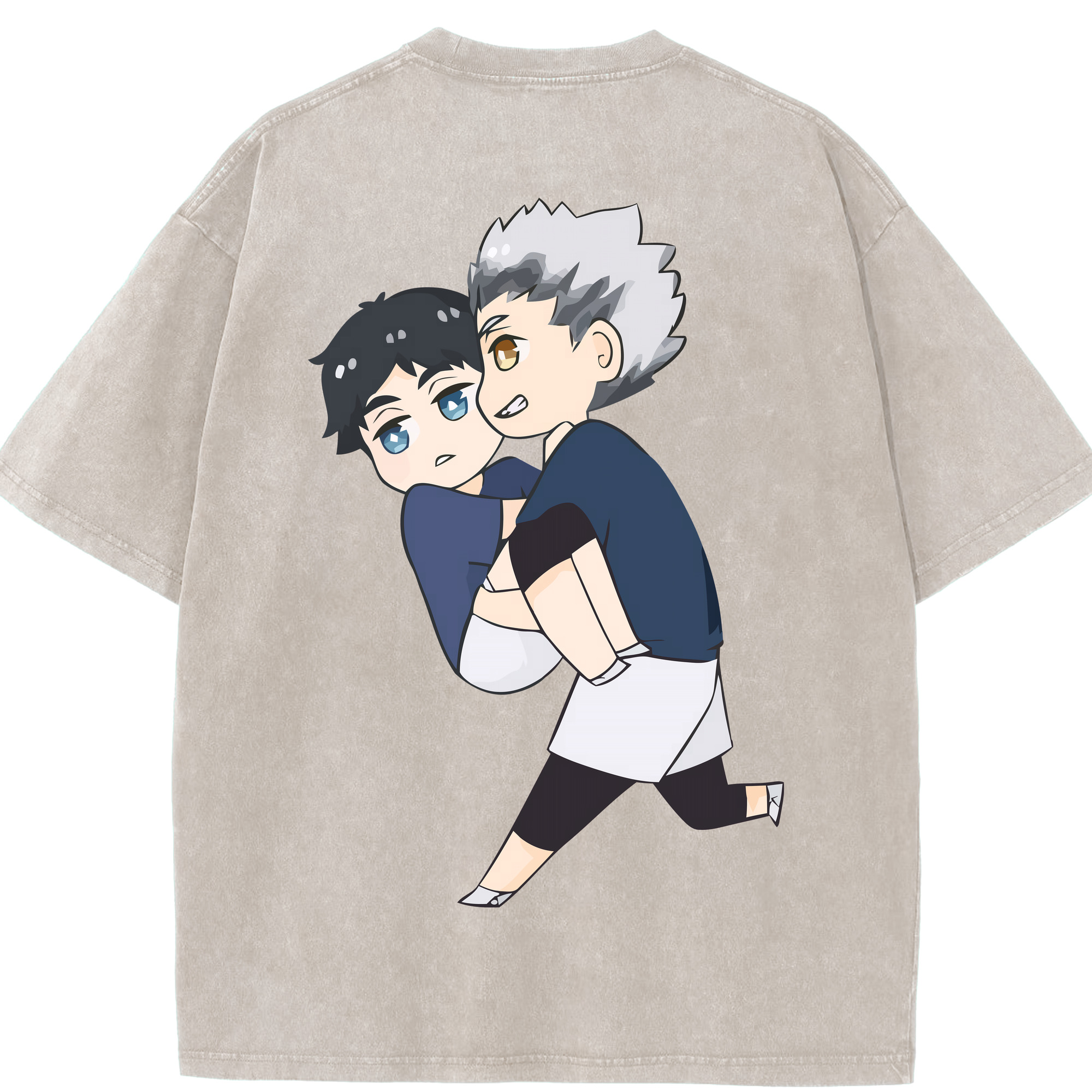 （画像用） ハイキュー!! Haikyu!! 綿100% ヴィンテージ風 半袖Tシャツ（背面プリント）