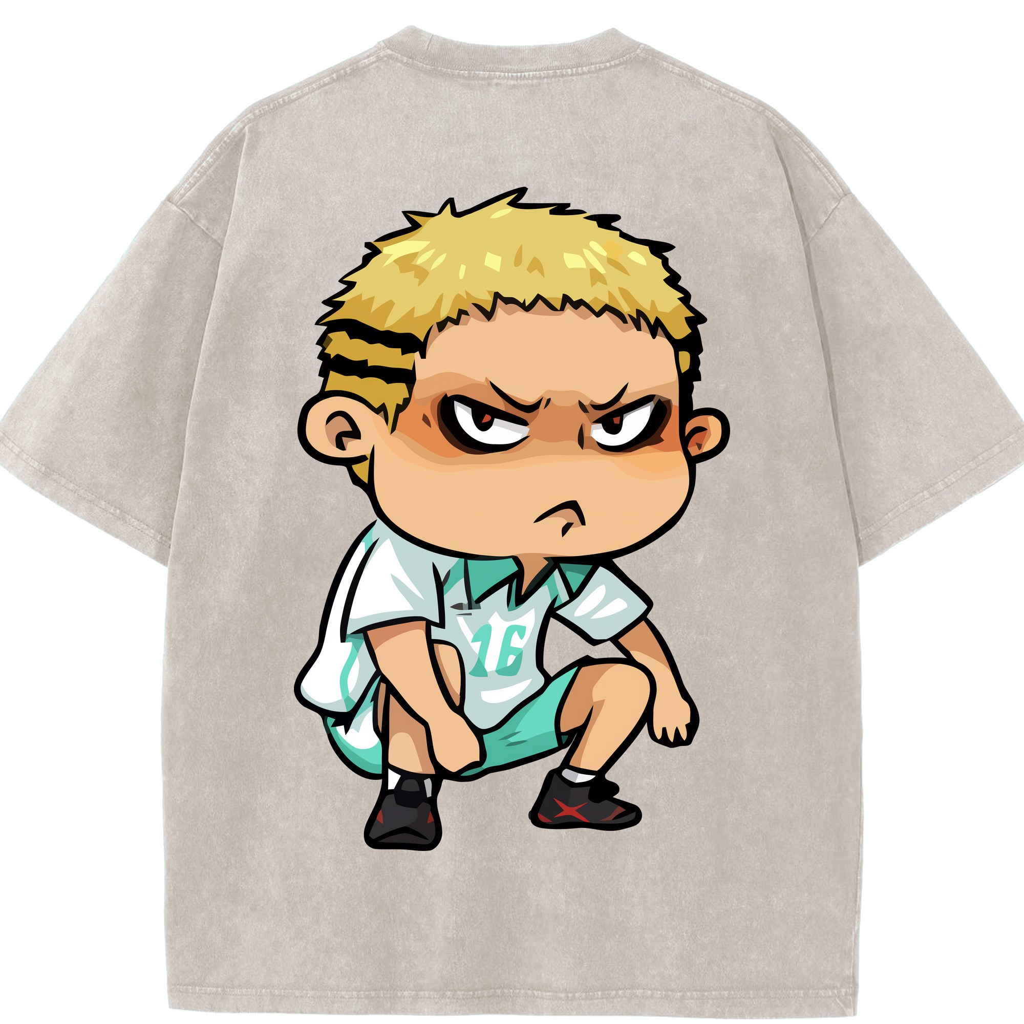 （画像用） ハイキュー!! Haikyu!! 綿100% ヴィンテージ風 半袖Tシャツ（背面プリント）