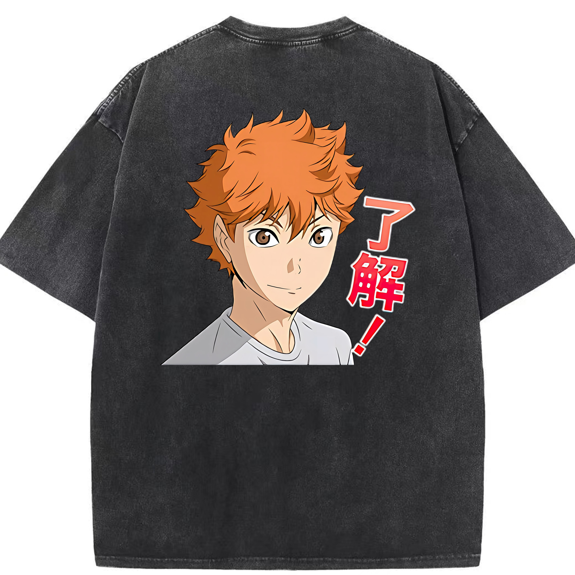 （画像用） ハイキュー!! Haikyu!! 綿100% ヴィンテージ風 半袖Tシャツ（背面プリント）