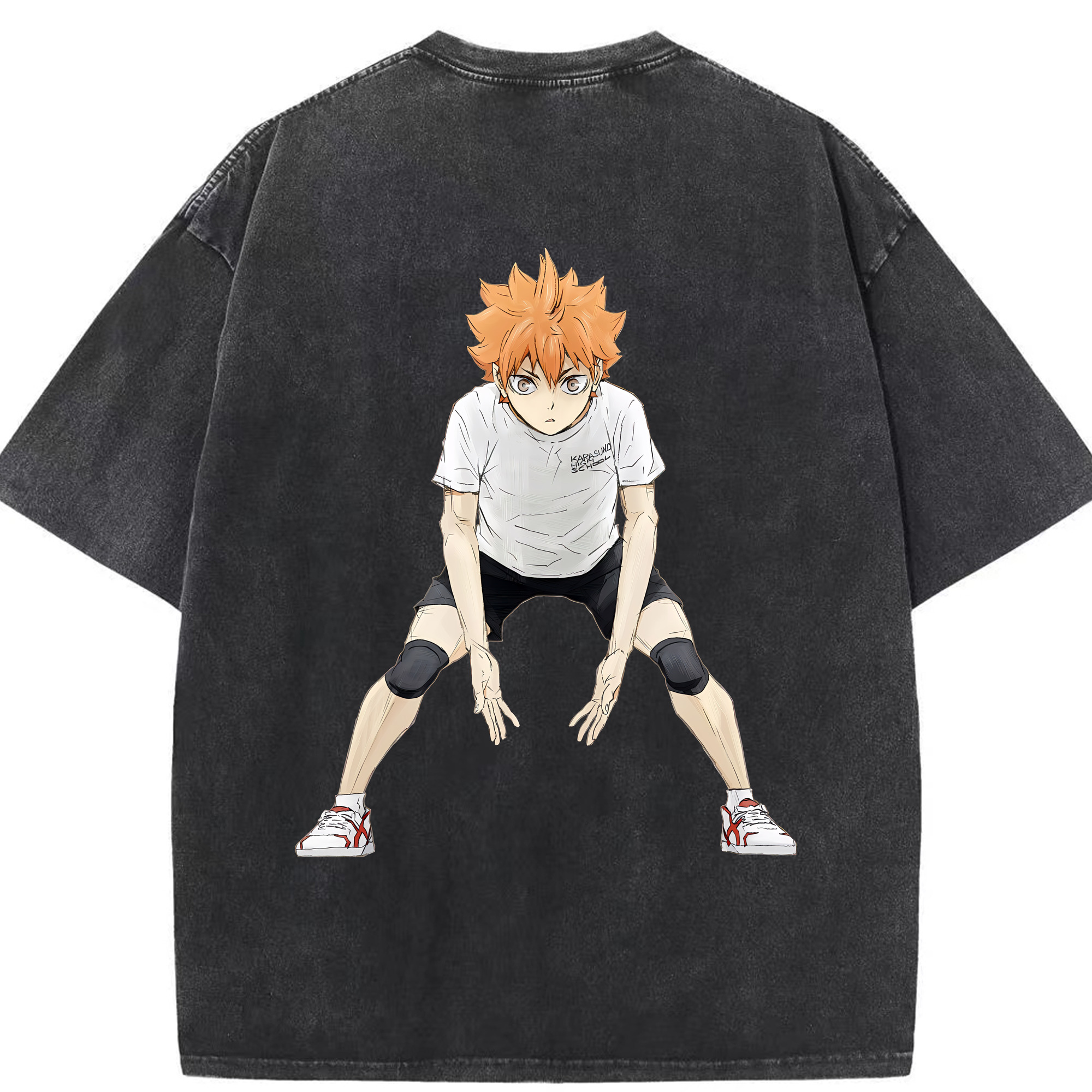 （画像用） ハイキュー!! Haikyu!! 綿100% ヴィンテージ風 半袖Tシャツ（背面プリント）
