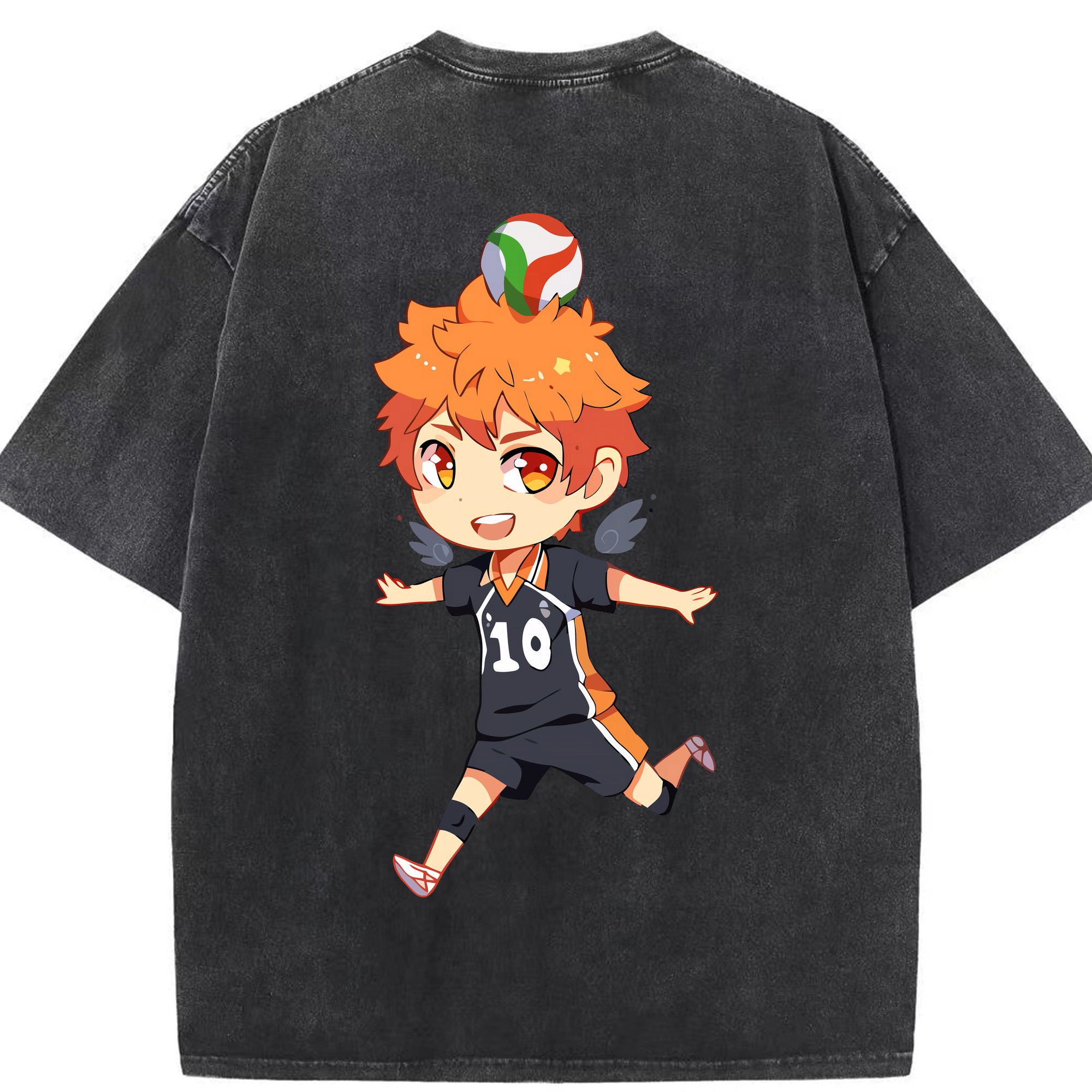 （画像用） ハイキュー!! Haikyu!! 綿100% ヴィンテージ風 半袖Tシャツ（背面プリント）