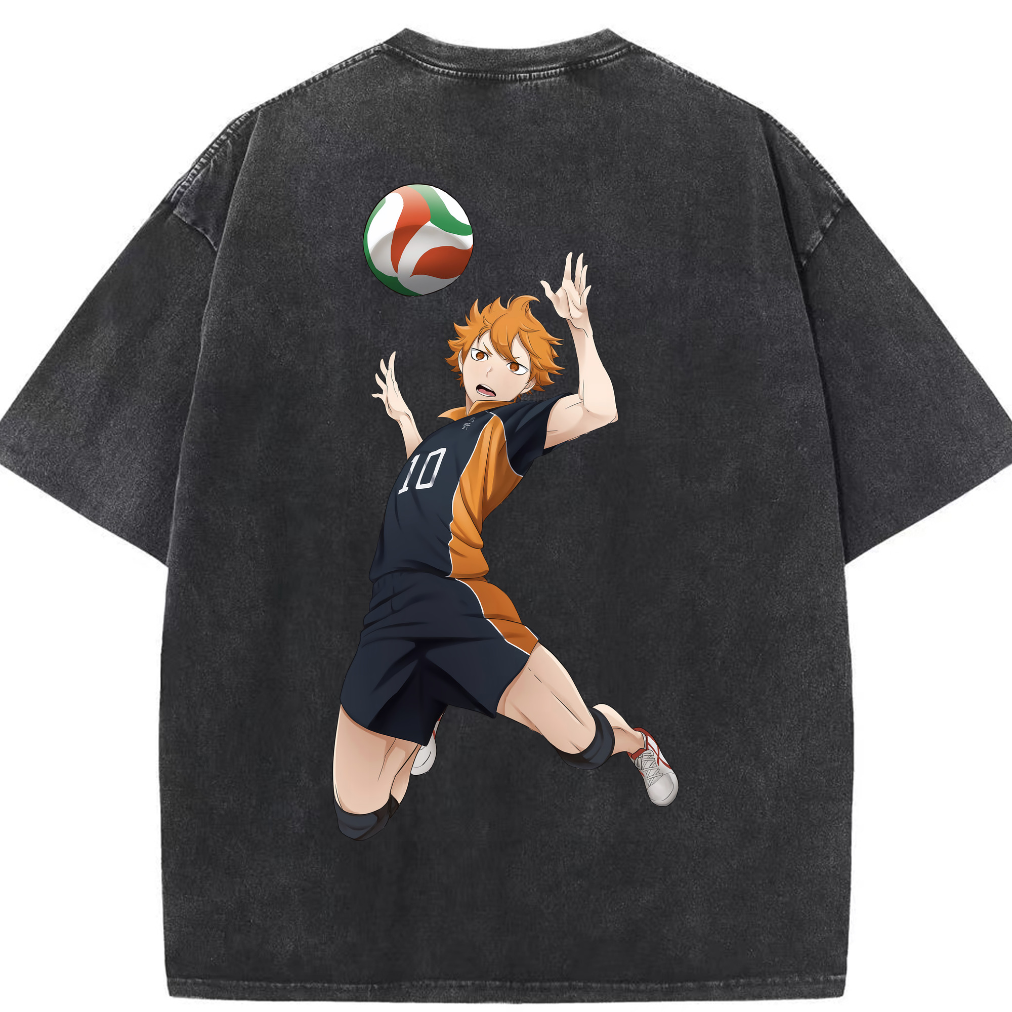 （画像用） ハイキュー!! Haikyu!! 綿100% ヴィンテージ風 半袖Tシャツ（背面プリント）