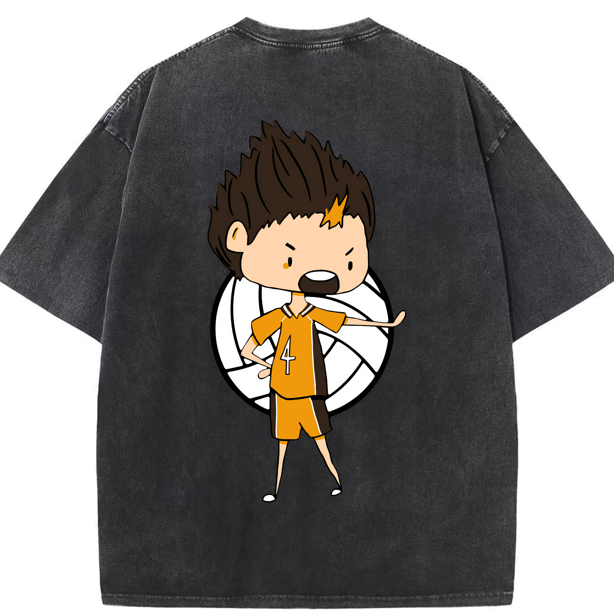 （画像用） ハイキュー!! Haikyu!! 綿100% ヴィンテージ風 半袖Tシャツ（背面プリント）