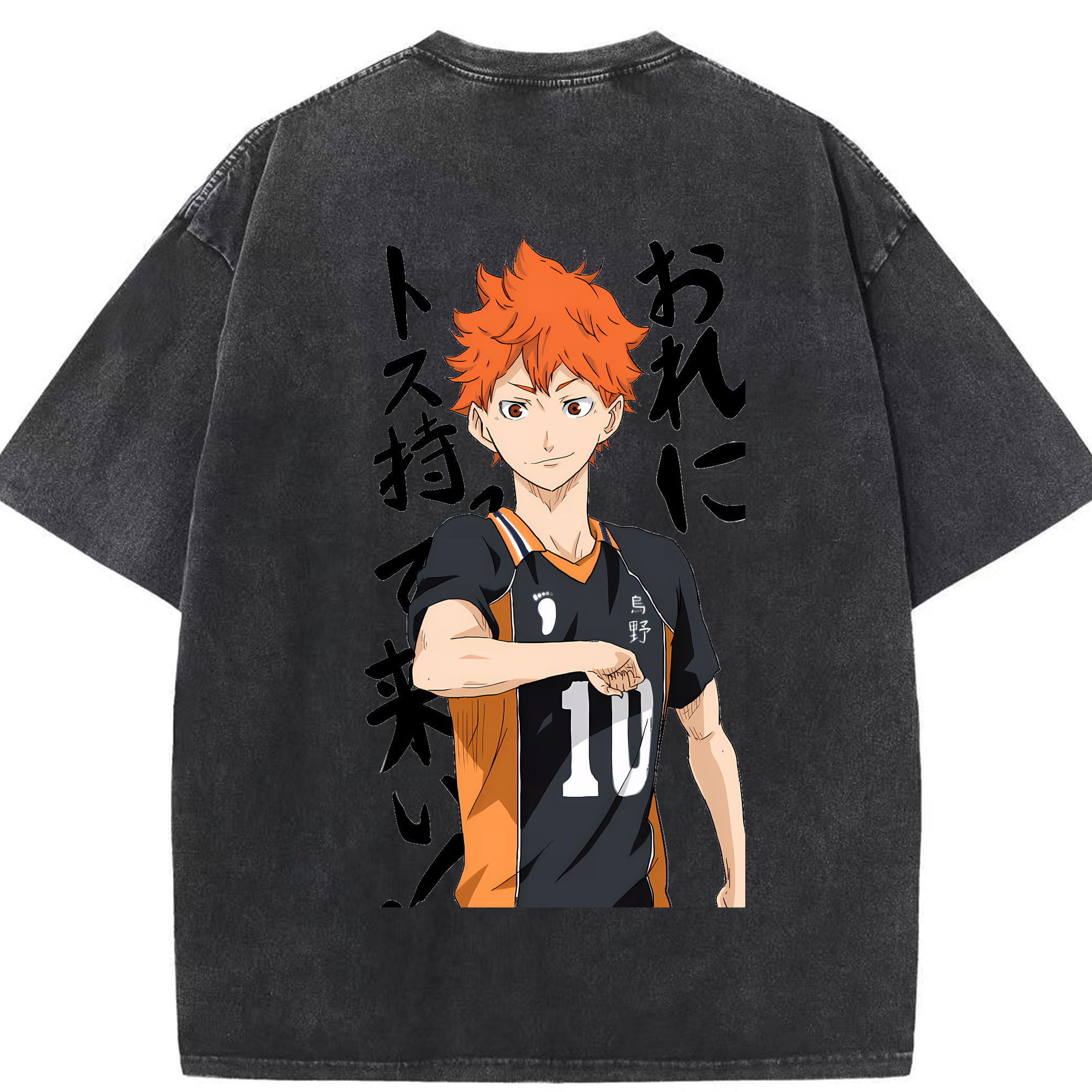 （画像用） ハイキュー!! Haikyu!! 綿100% ヴィンテージ風 半袖Tシャツ（背面プリント）