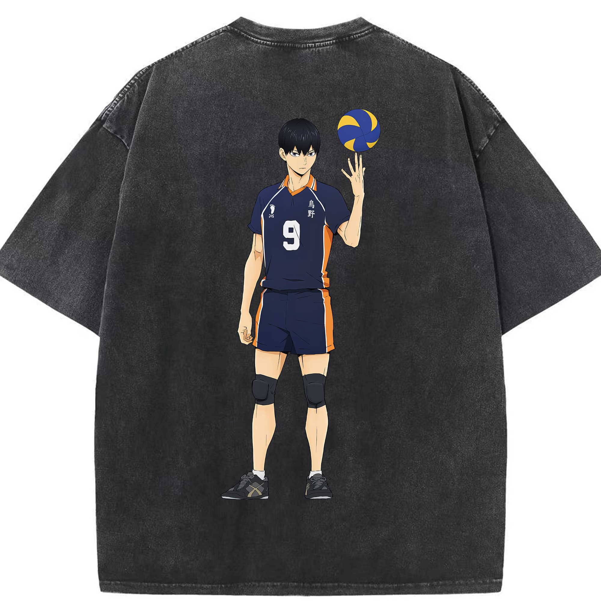 （画像用） ハイキュー!! Haikyu!! 綿100% ヴィンテージ風 半袖Tシャツ（背面プリント）
