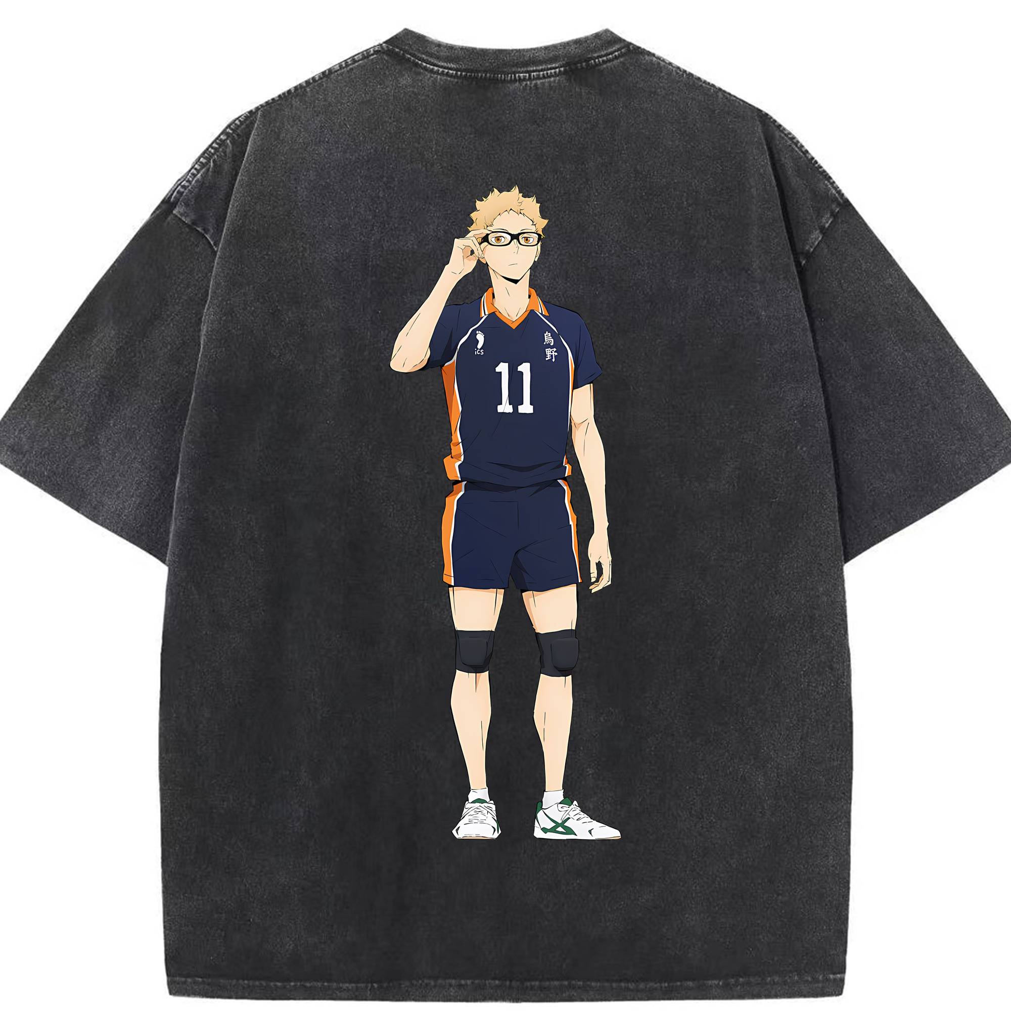 （画像用） ハイキュー!! Haikyu!! 綿100% ヴィンテージ風 半袖Tシャツ（背面プリント）