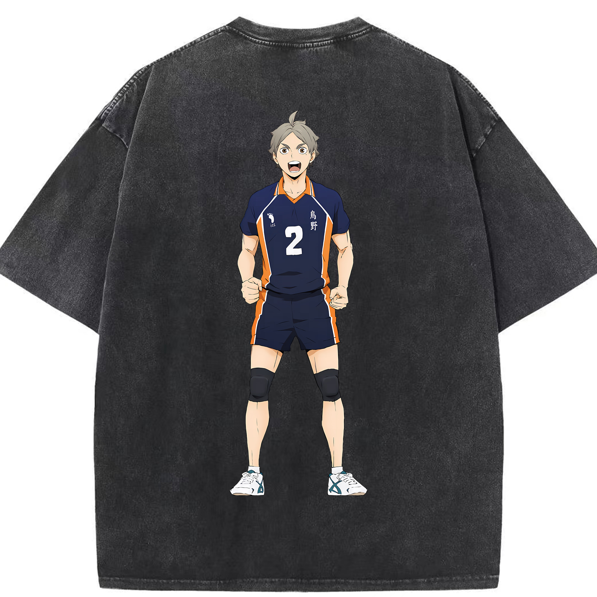 （画像用） ハイキュー!! Haikyu!! 綿100% ヴィンテージ風 半袖Tシャツ（背面プリント）