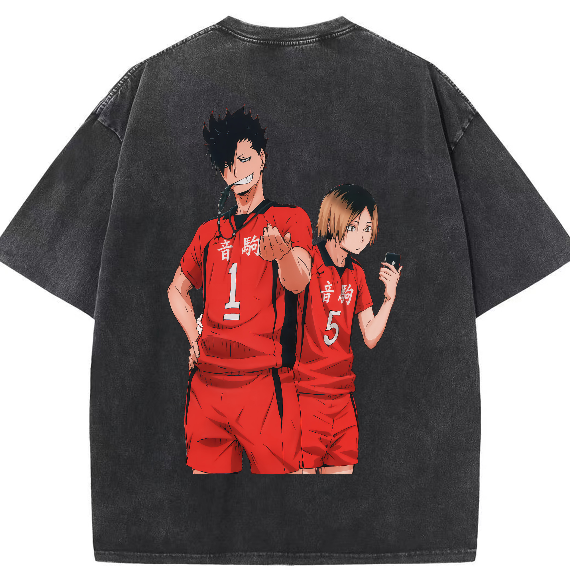 （画像用） ハイキュー!! Haikyu!! 綿100% ヴィンテージ風 半袖Tシャツ（背面プリント）