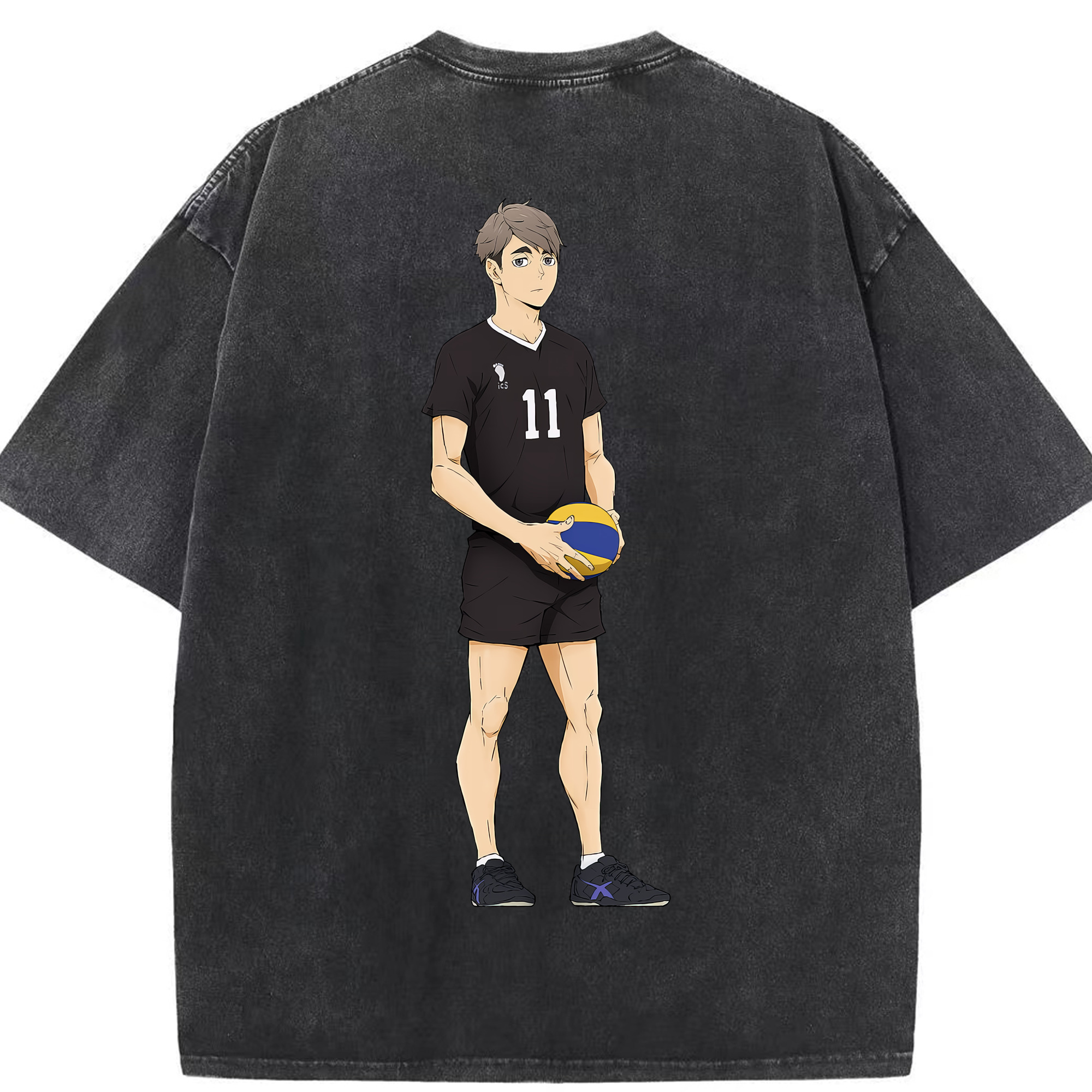 （画像用） ハイキュー!! Haikyu!! 綿100% ヴィンテージ風 半袖Tシャツ（背面プリント）