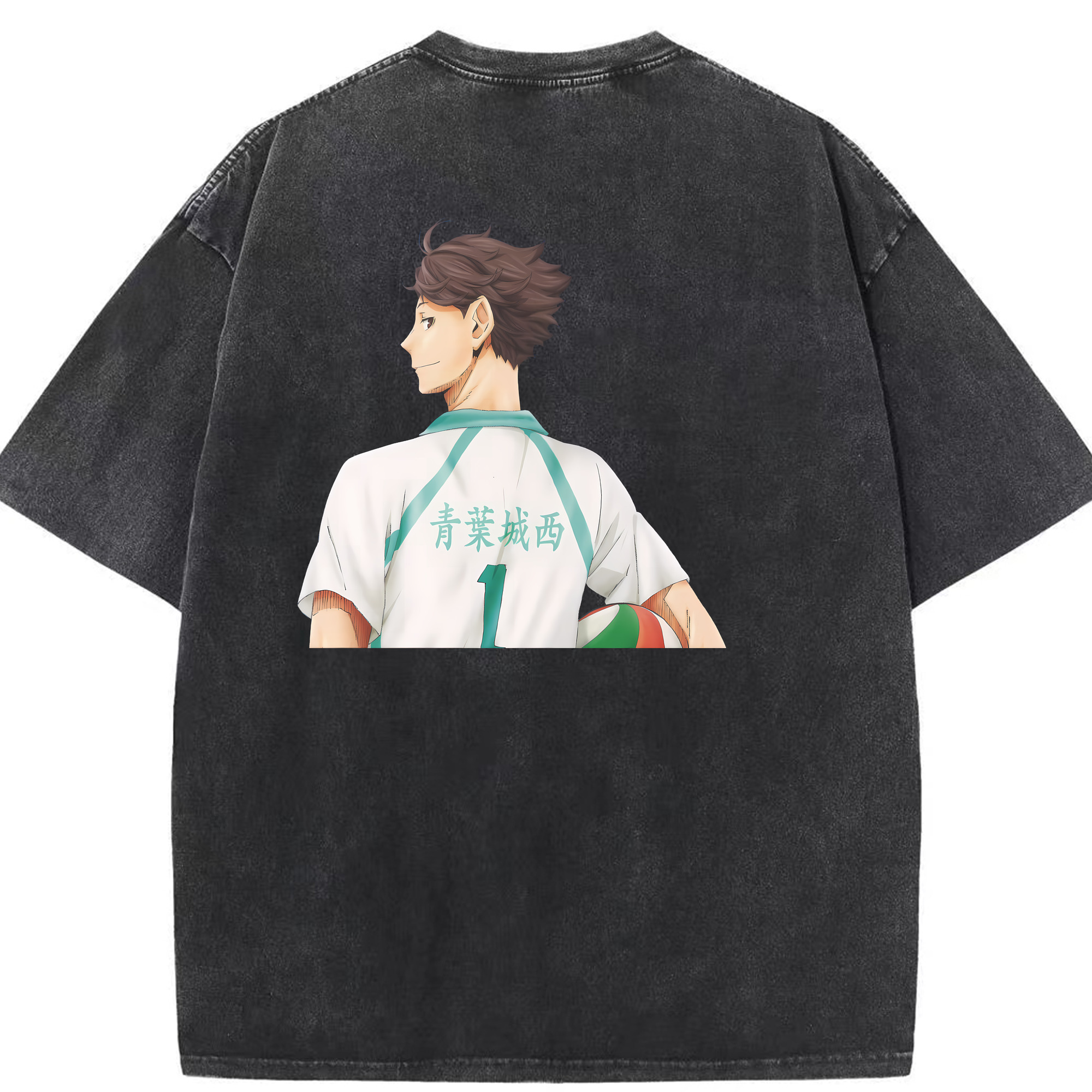 （画像用） ハイキュー!! Haikyu!! 綿100% ヴィンテージ風 半袖Tシャツ（背面プリント）