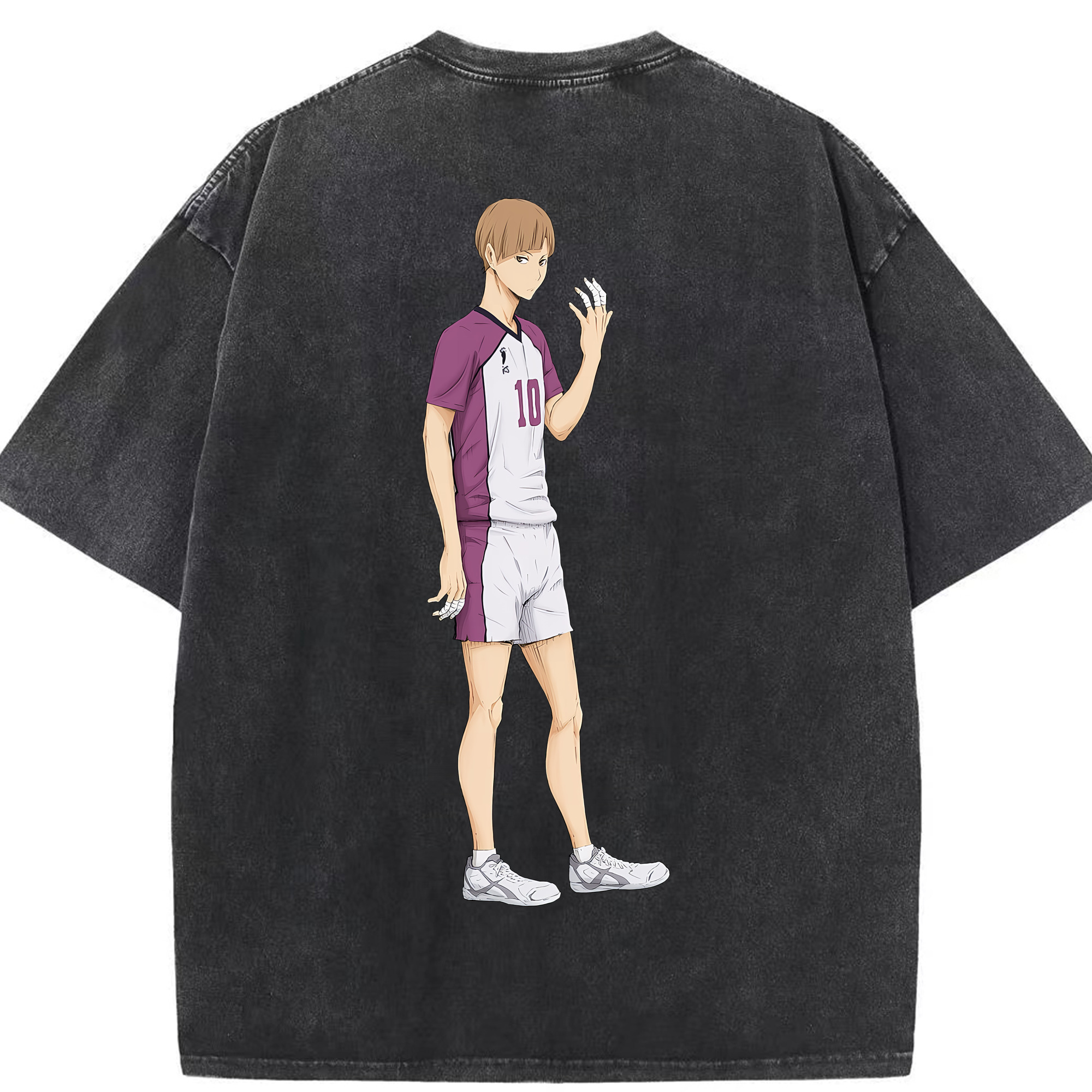 （画像用） ハイキュー!! Haikyu!! 綿100% ヴィンテージ風 半袖Tシャツ（背面プリント）