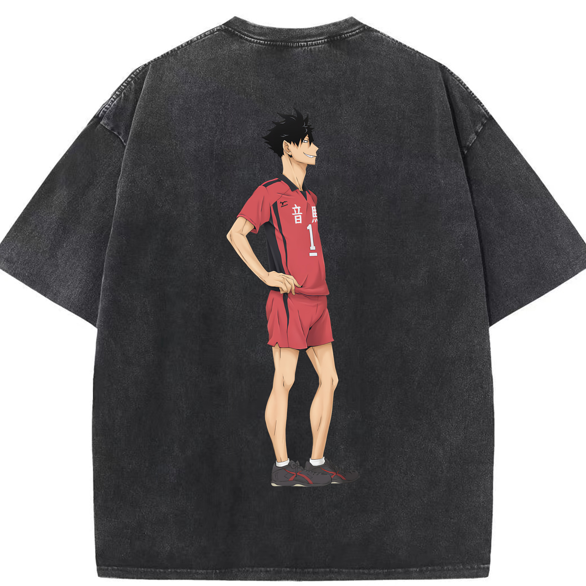 （画像用） ハイキュー!! Haikyu!! 綿100% ヴィンテージ風 半袖Tシャツ（背面プリント）