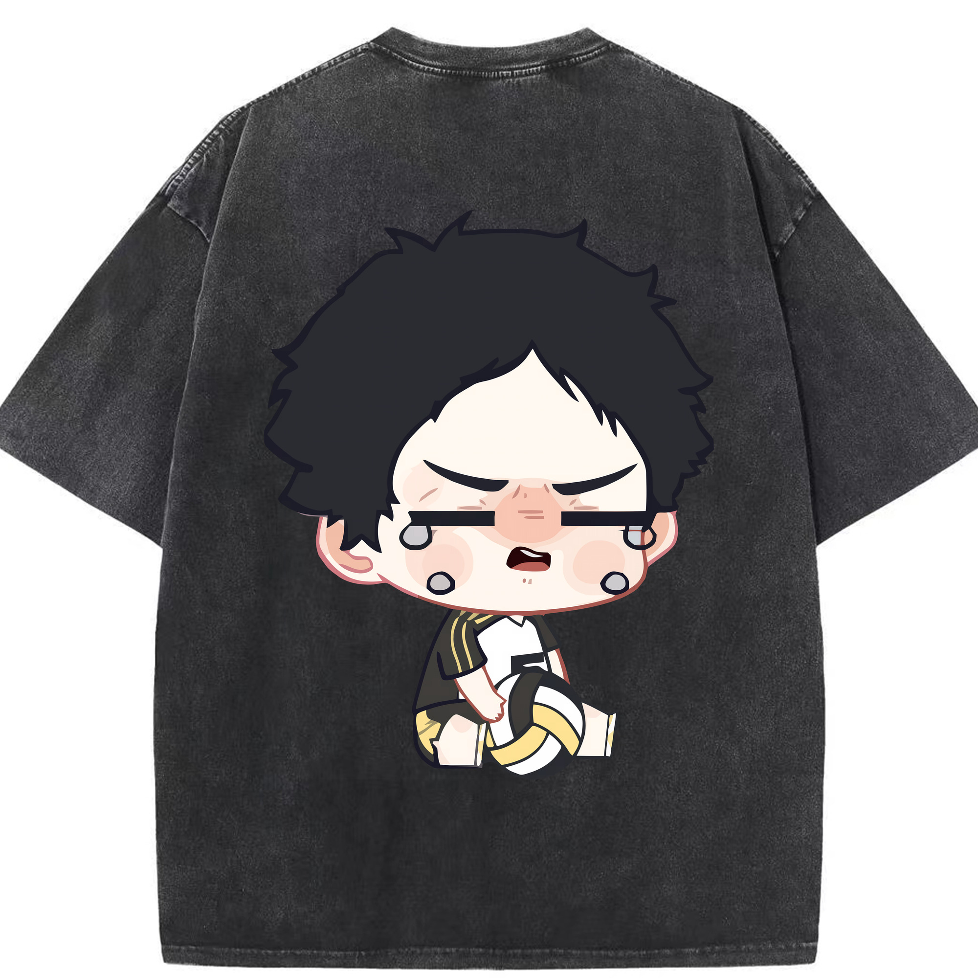 （画像用） ハイキュー!! Haikyu!! 綿100% ヴィンテージ風 半袖Tシャツ（背面プリント）