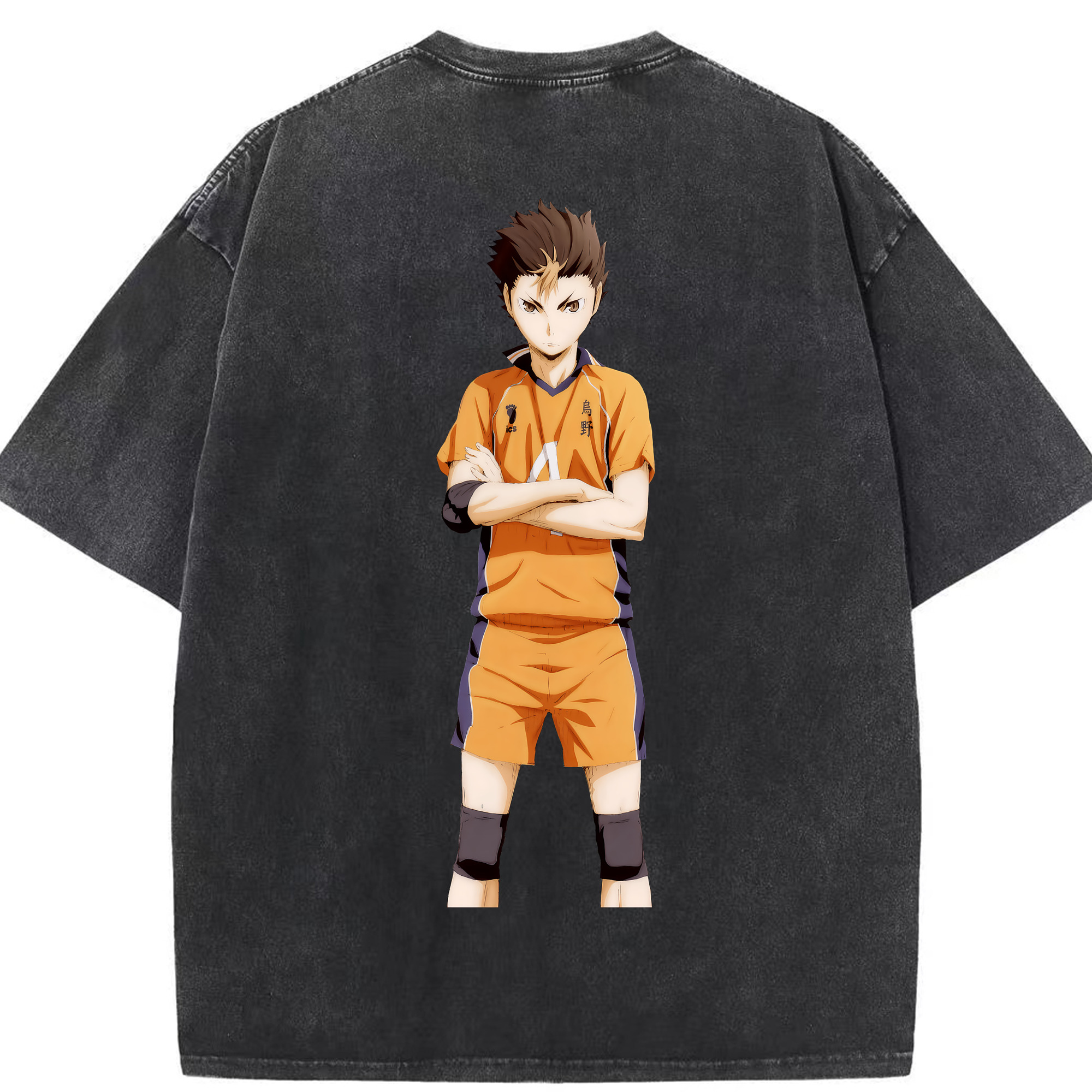 （画像用） ハイキュー!! Haikyu!! 綿100% ヴィンテージ風 半袖Tシャツ（背面プリント）