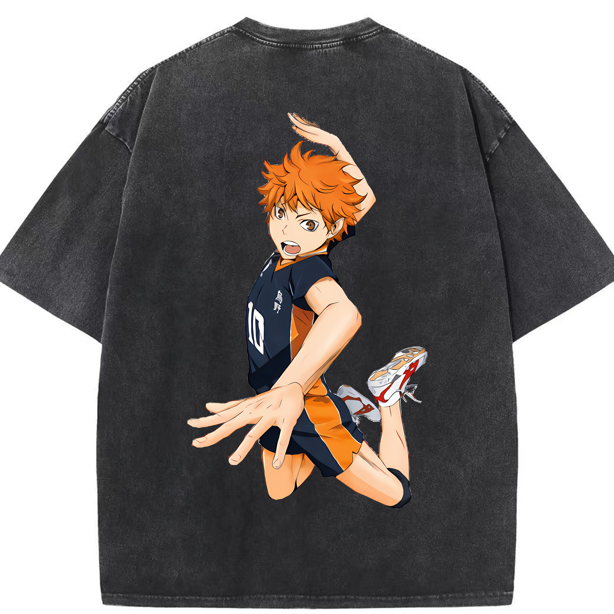 （画像用） ハイキュー!! Haikyu!! 綿100% ヴィンテージ風 半袖Tシャツ（背面プリント）