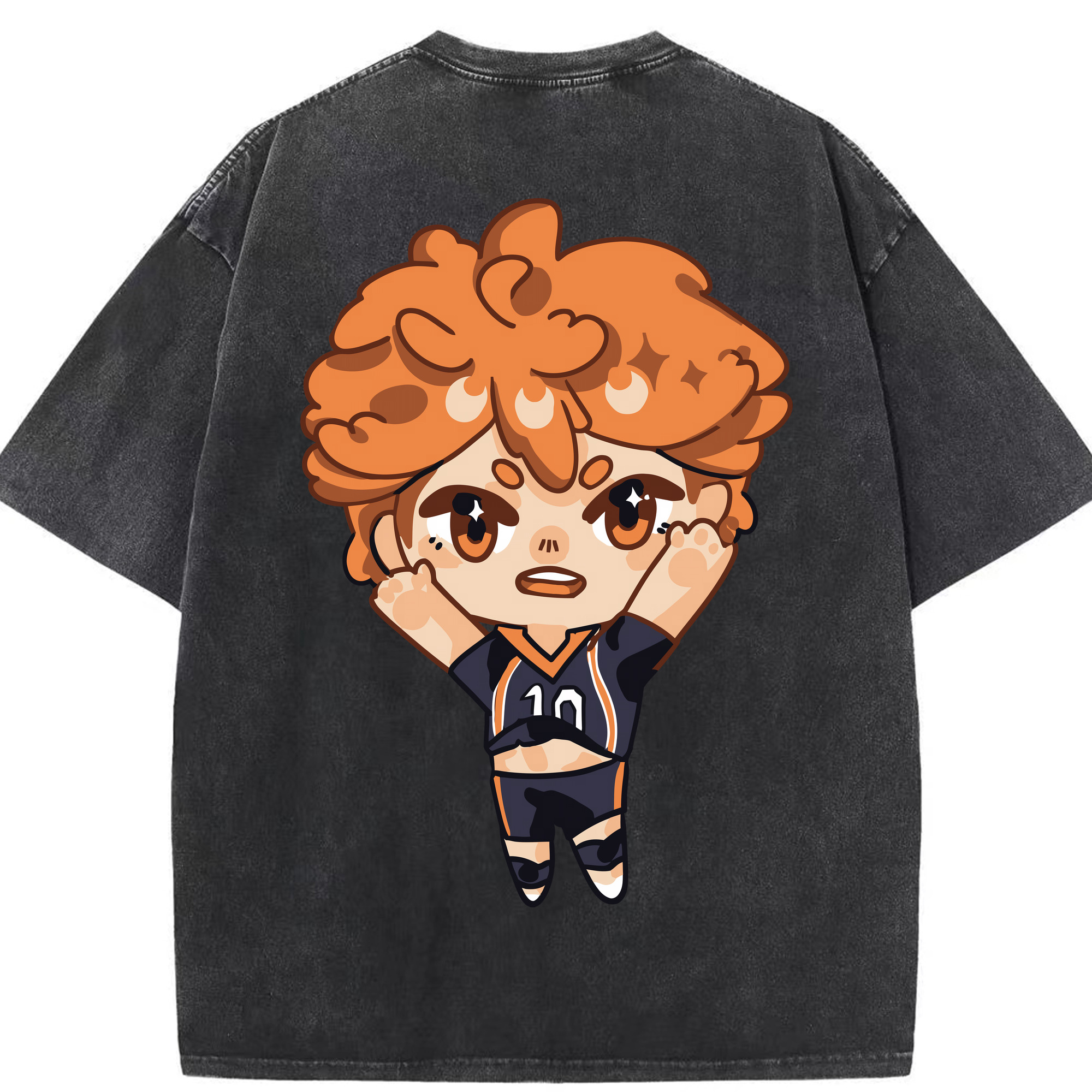 （画像用） ハイキュー!! Haikyu!! 綿100% ヴィンテージ風 半袖Tシャツ（背面プリント）