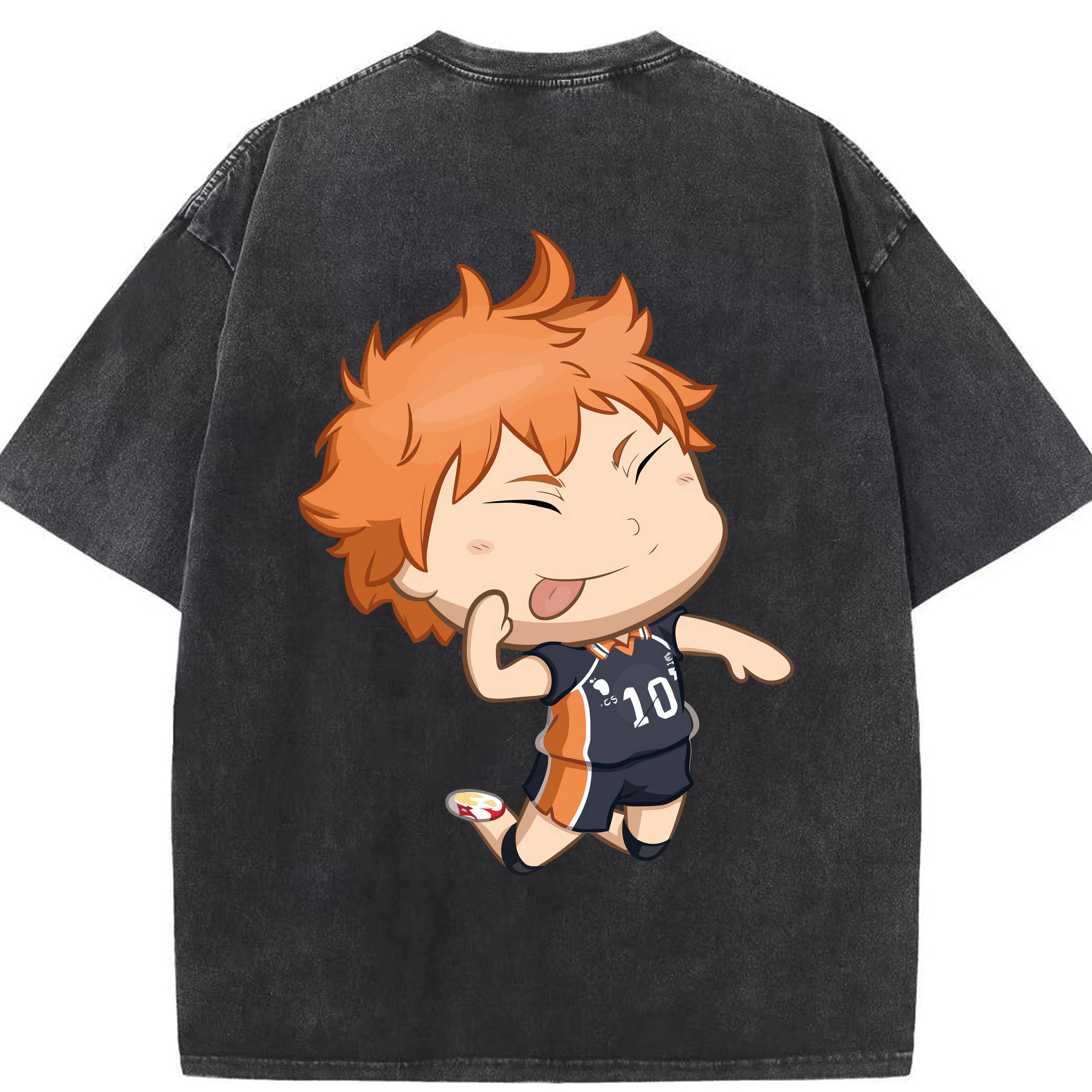 （画像用） ハイキュー!! Haikyu!! 綿100% ヴィンテージ風 半袖Tシャツ（背面プリント）