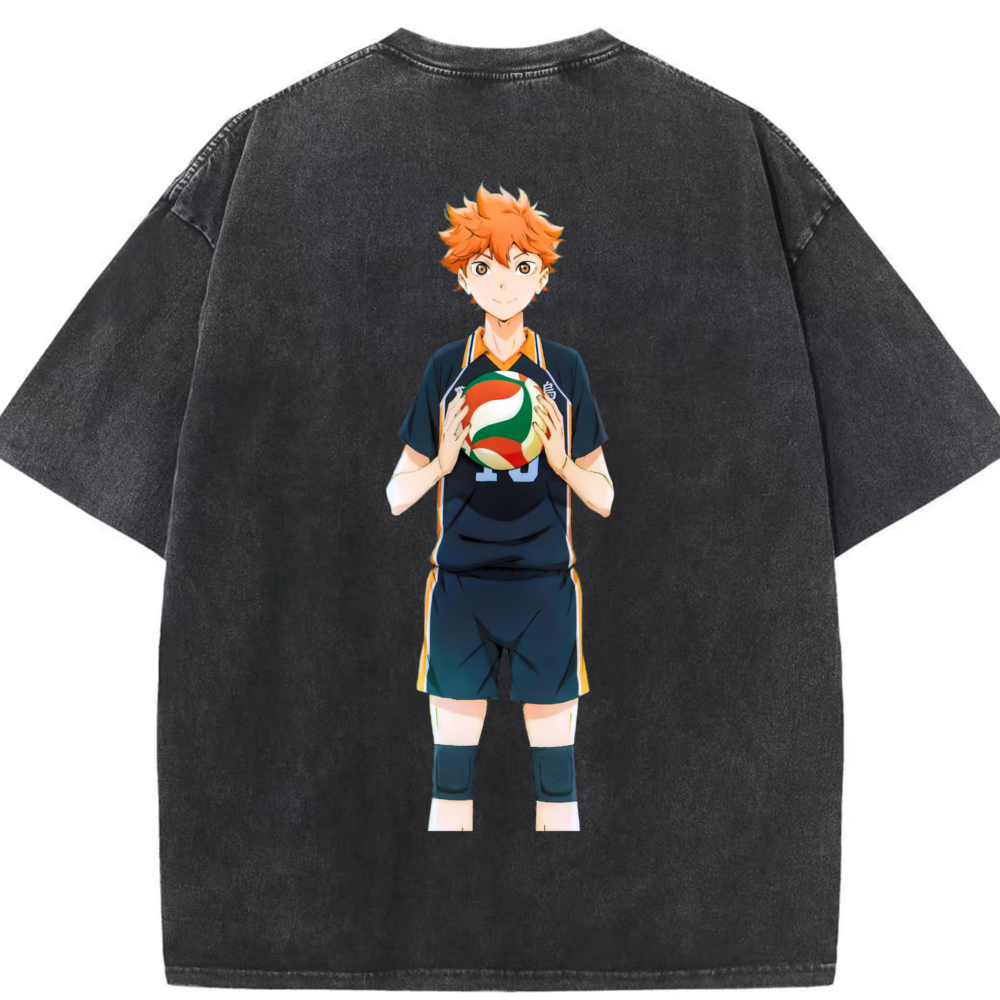 （画像用） ハイキュー!! Haikyu!! 綿100% ヴィンテージ風 半袖Tシャツ（背面プリント）