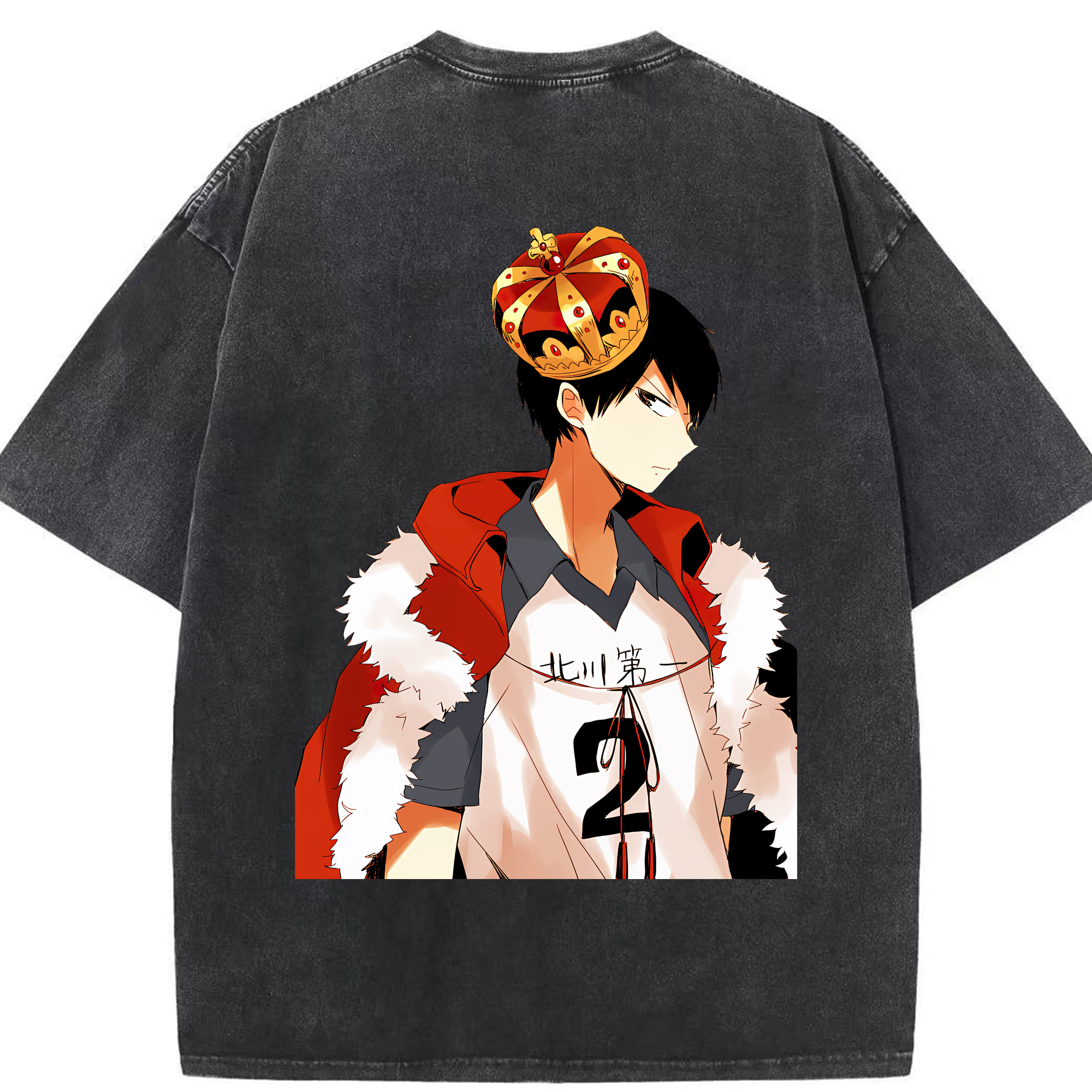 （画像用） ハイキュー!! Haikyu!! 綿100% ヴィンテージ風 半袖Tシャツ（背面プリント）