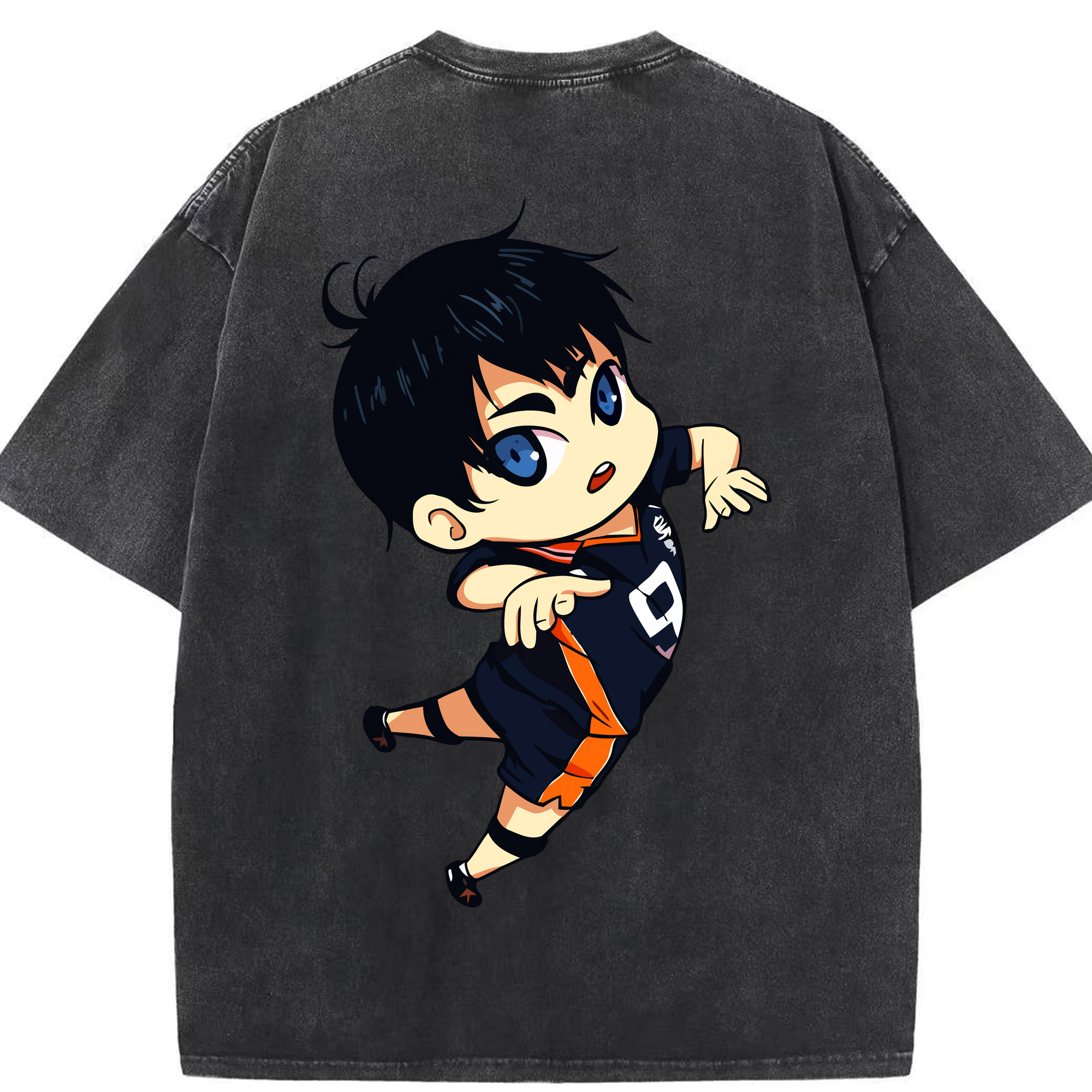 （画像用） ハイキュー!! Haikyu!! 綿100% ヴィンテージ風 半袖Tシャツ（背面プリント）