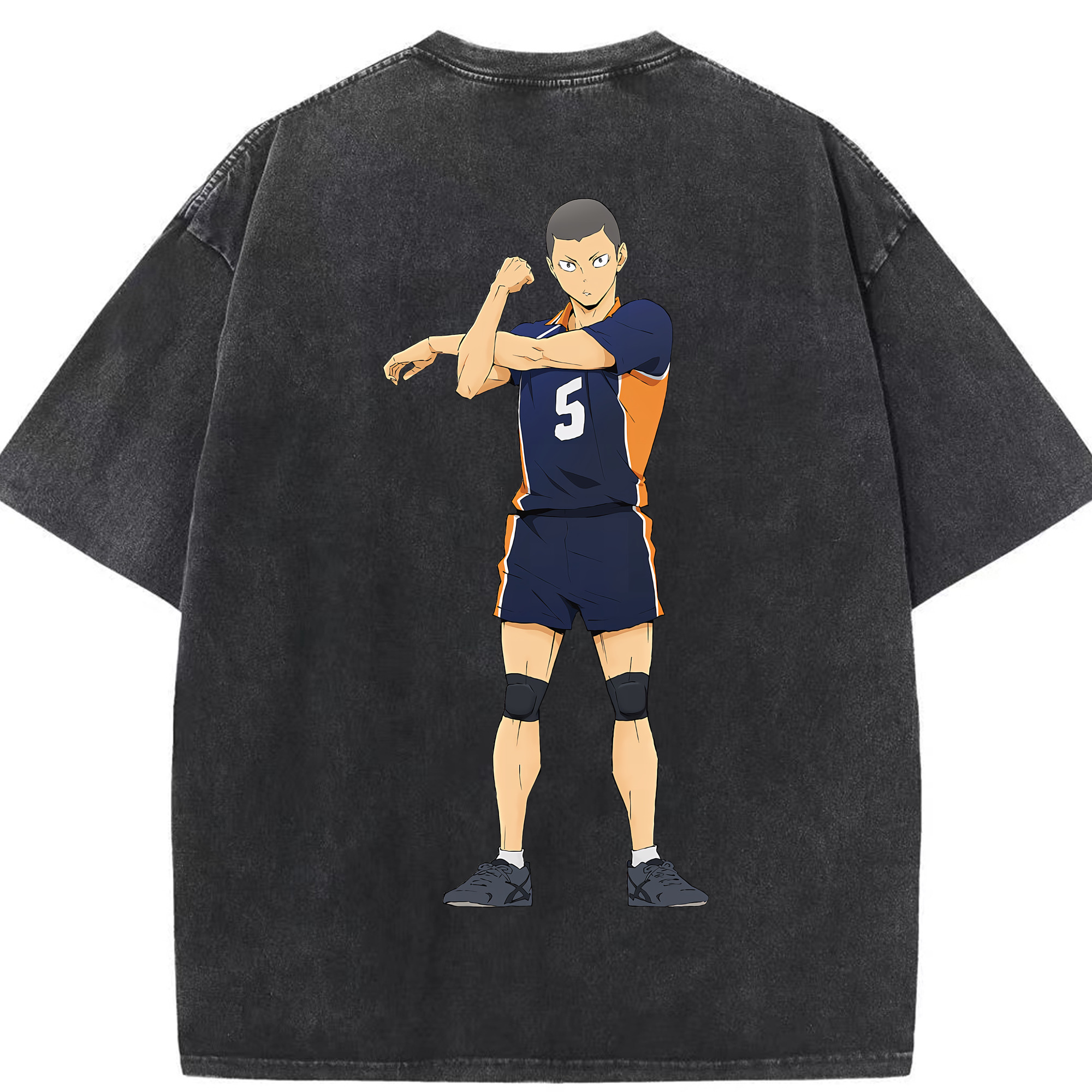 （画像用） ハイキュー!! Haikyu!! 綿100% ヴィンテージ風 半袖Tシャツ（背面プリント）