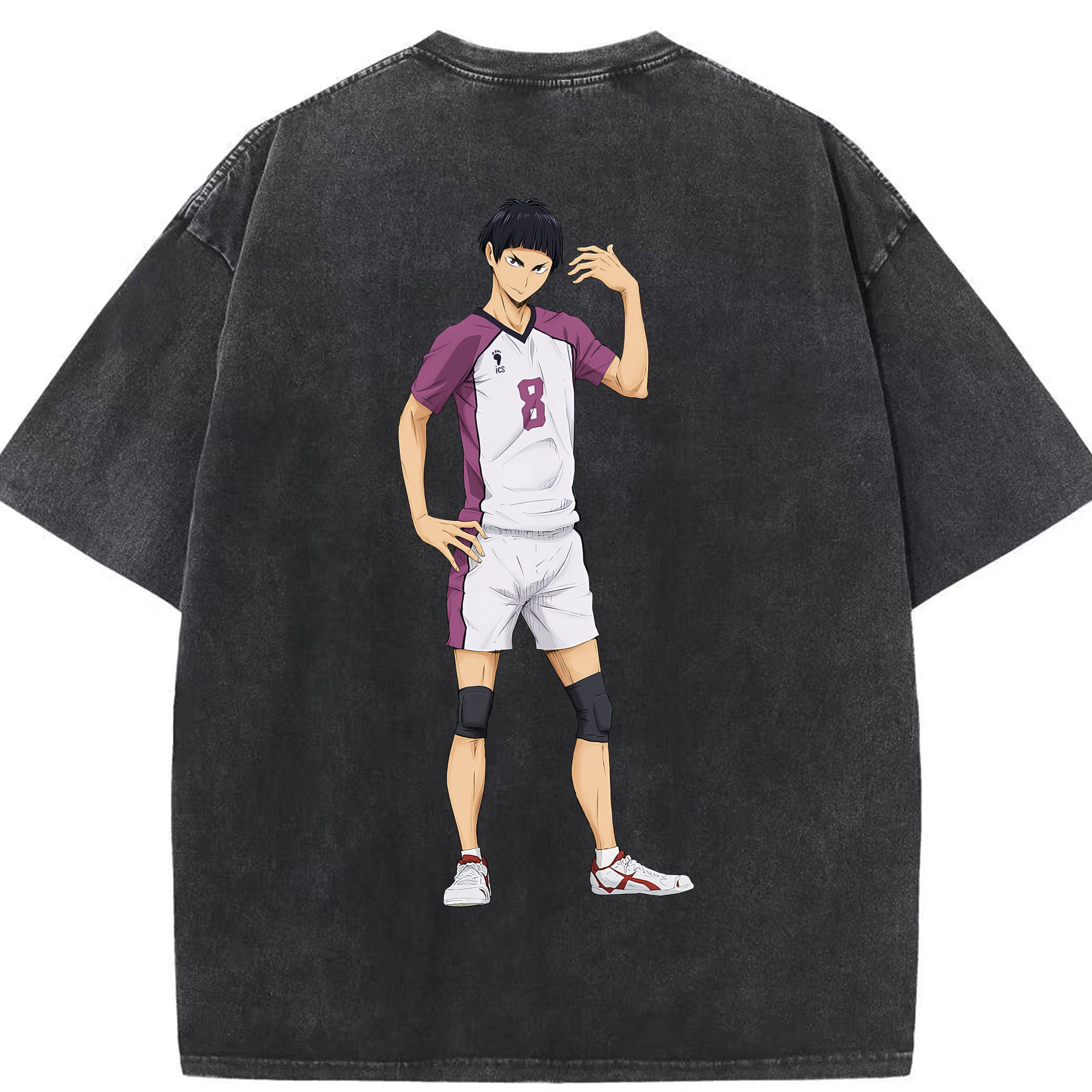 （画像用） ハイキュー!! Haikyu!! 綿100% ヴィンテージ風 半袖Tシャツ（背面プリント）