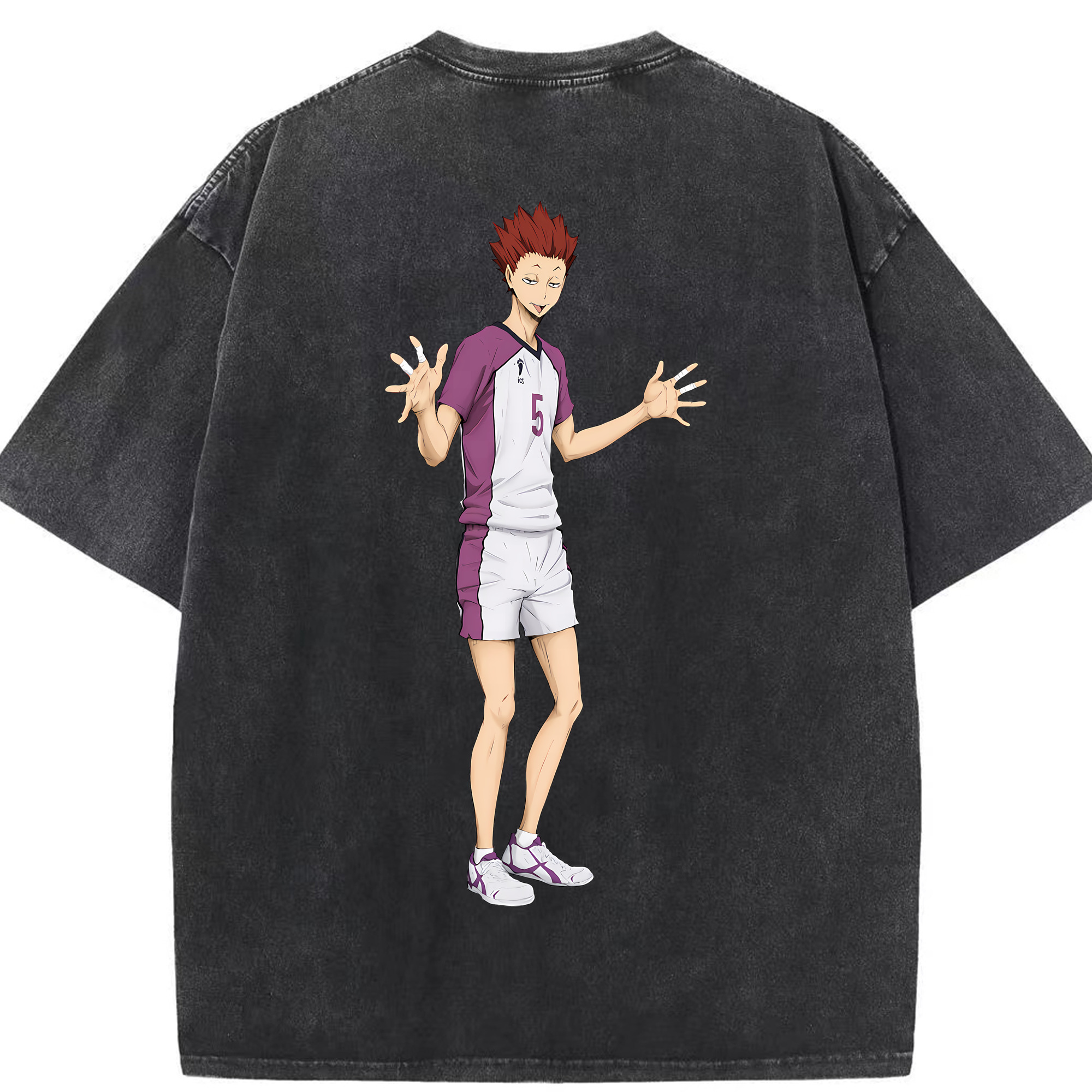 （画像用） ハイキュー!! Haikyu!! 綿100% ヴィンテージ風 半袖Tシャツ（背面プリント）