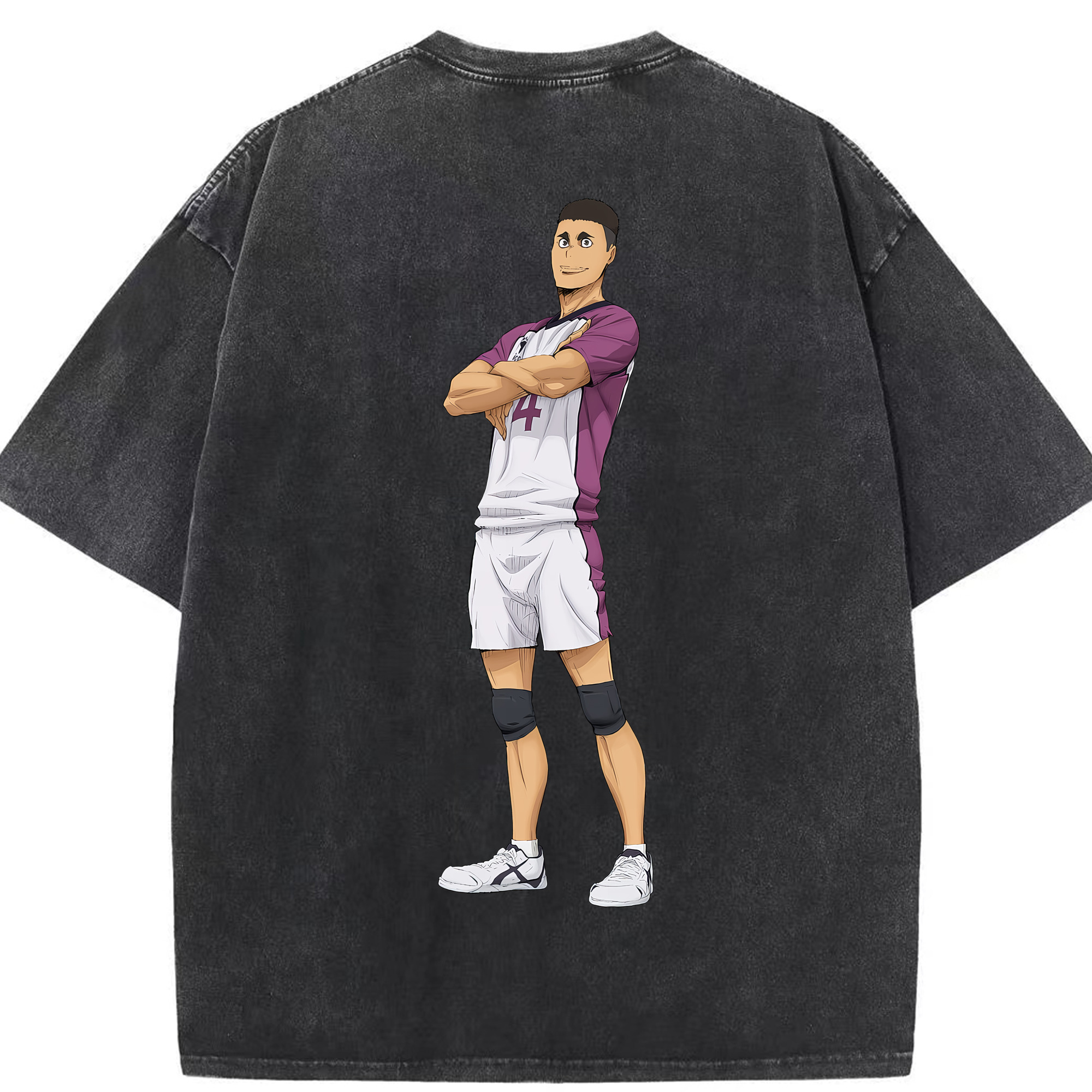 （画像用） ハイキュー!! Haikyu!! 綿100% ヴィンテージ風 半袖Tシャツ（背面プリント）