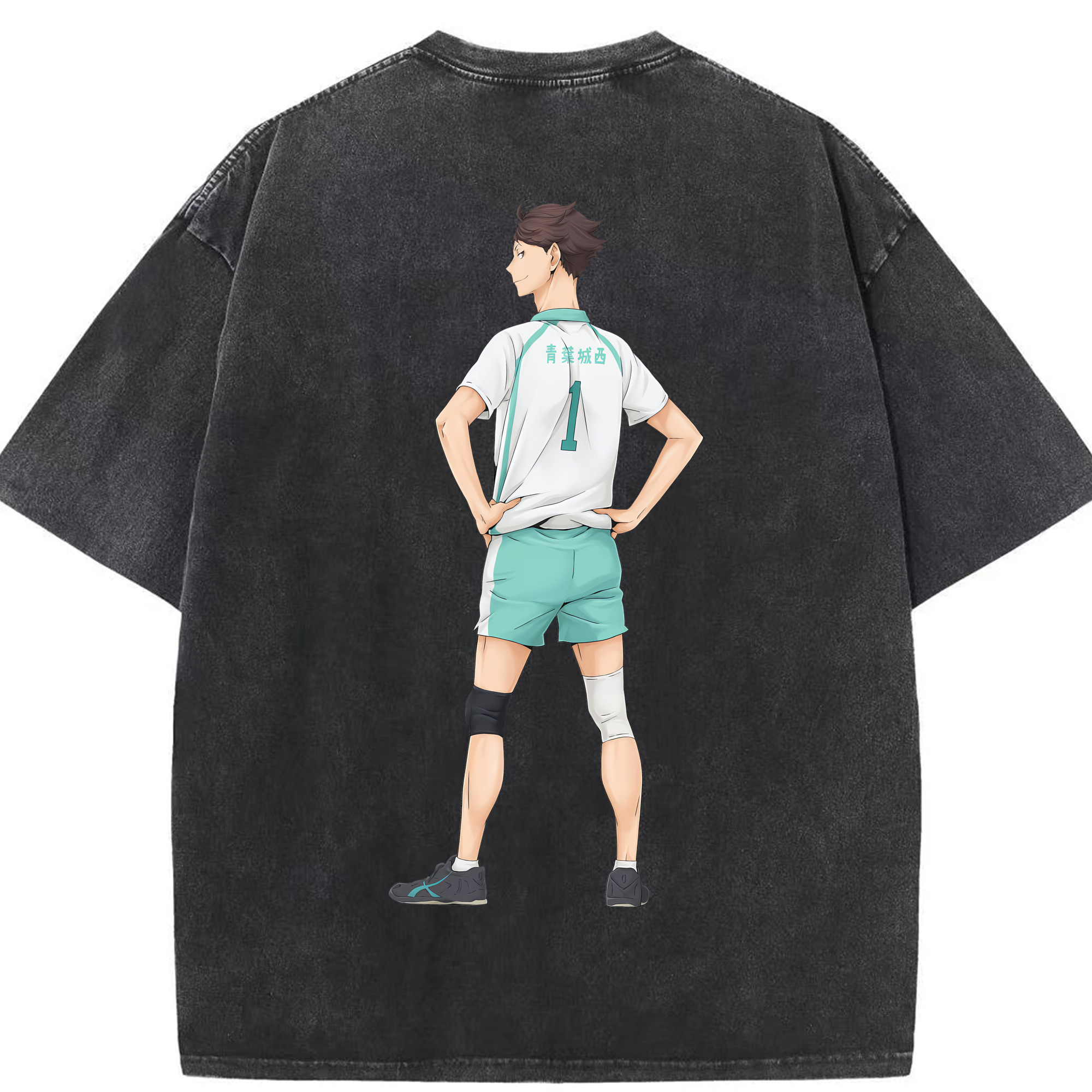 （画像用） ハイキュー!! Haikyu!! 綿100% ヴィンテージ風 半袖Tシャツ（背面プリント）