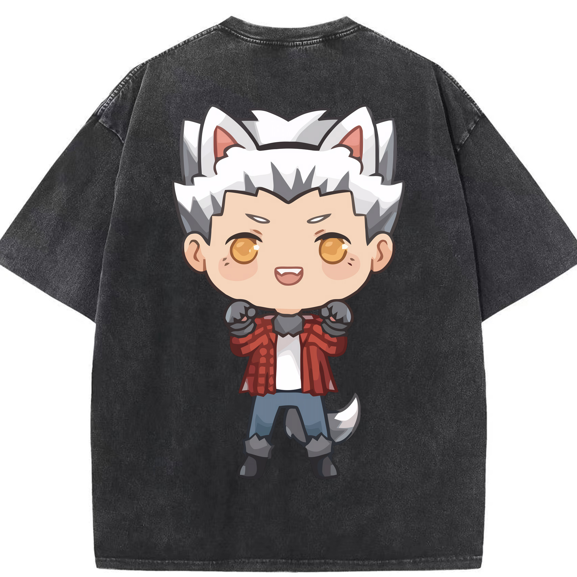 （画像用） ハイキュー!! Haikyu!! 綿100% ヴィンテージ風 半袖Tシャツ（背面プリント）