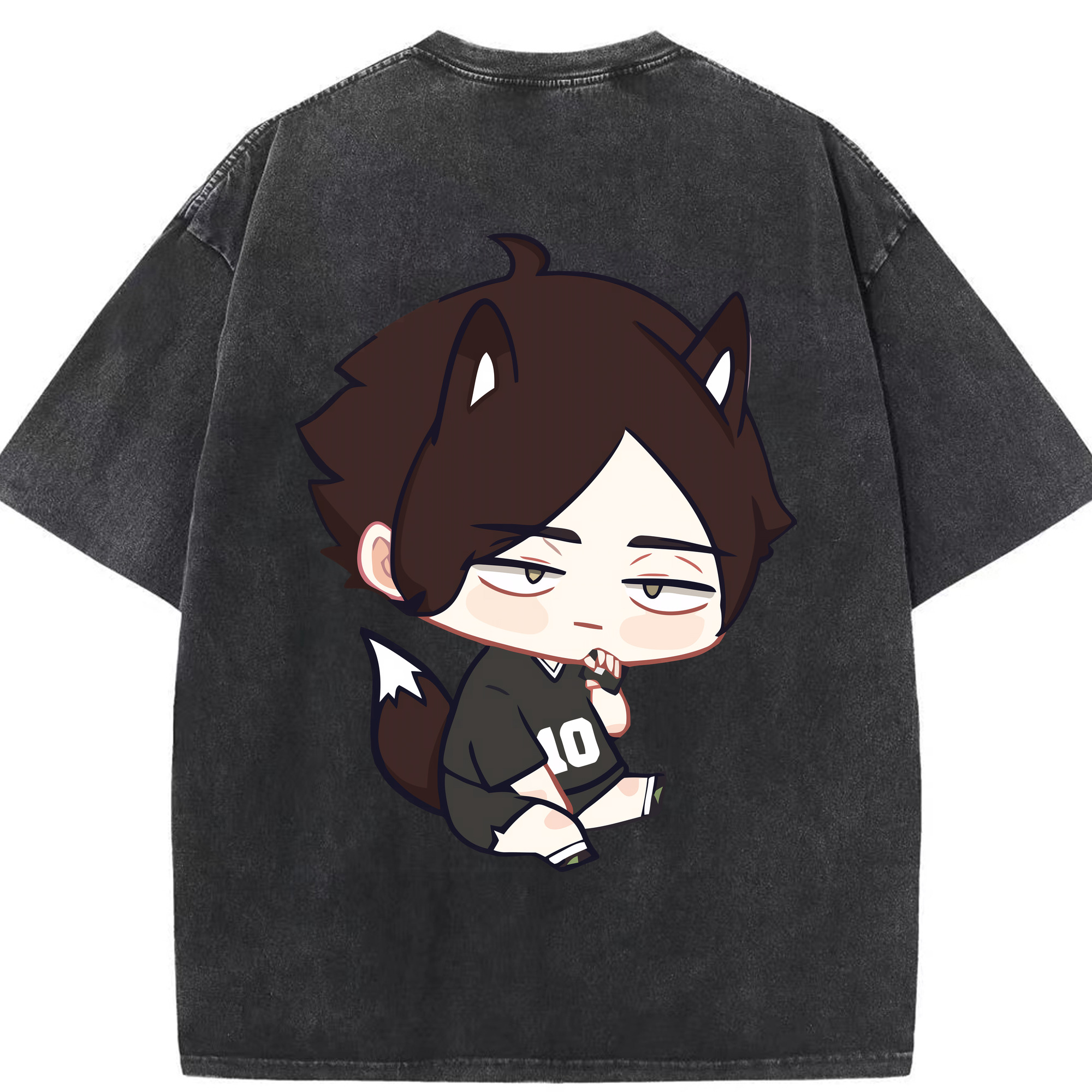 （画像用） ハイキュー!! Haikyu!! 綿100% ヴィンテージ風 半袖Tシャツ（背面プリント）
