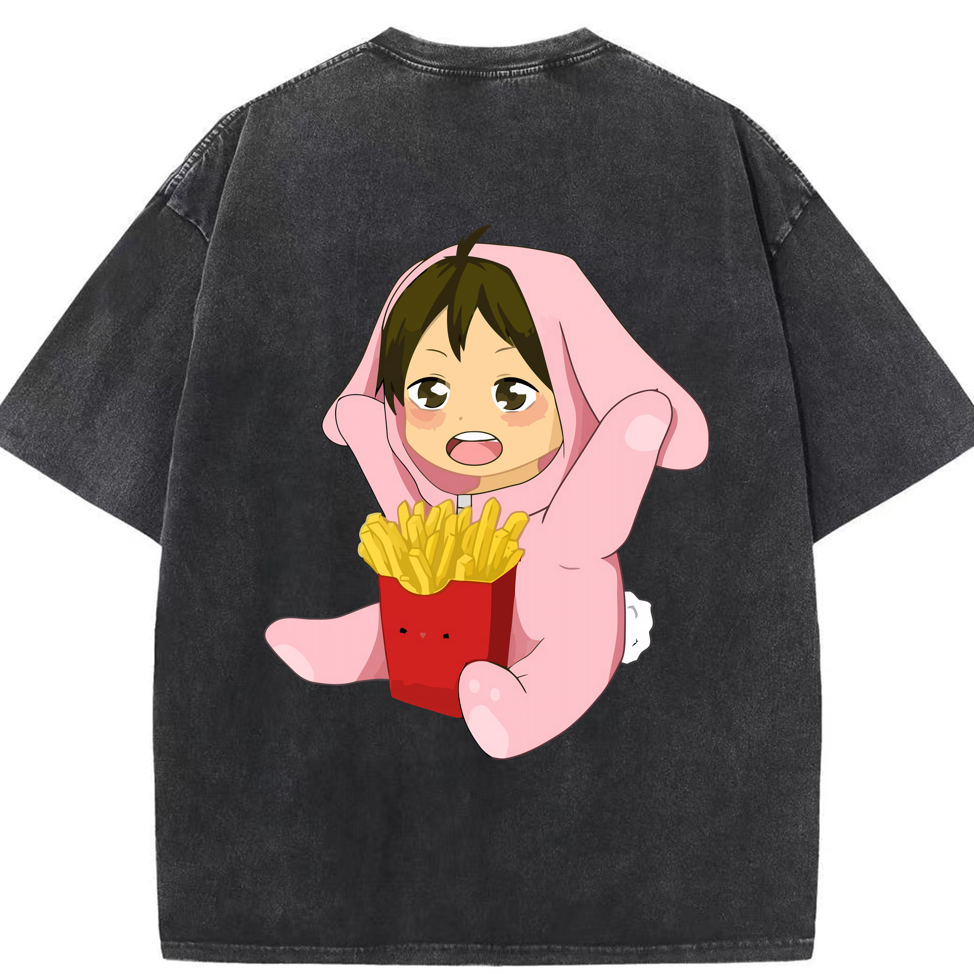 （画像用） ハイキュー!! Haikyu!! 綿100% ヴィンテージ風 半袖Tシャツ（背面プリント）
