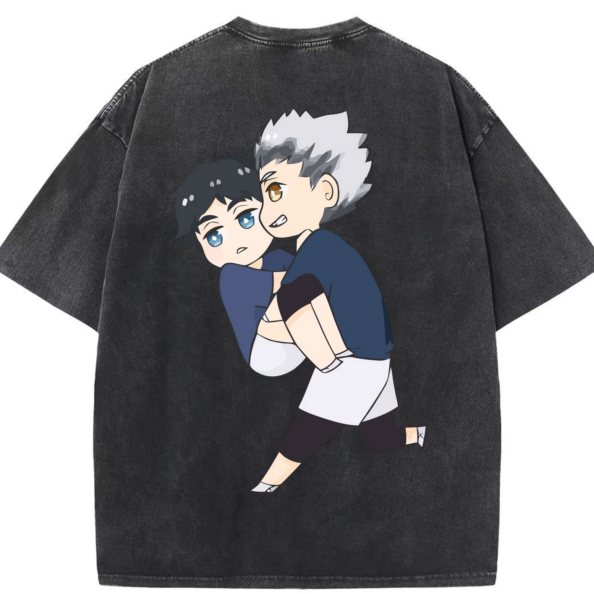 （画像用） ハイキュー!! Haikyu!! 綿100% ヴィンテージ風 半袖Tシャツ（背面プリント）