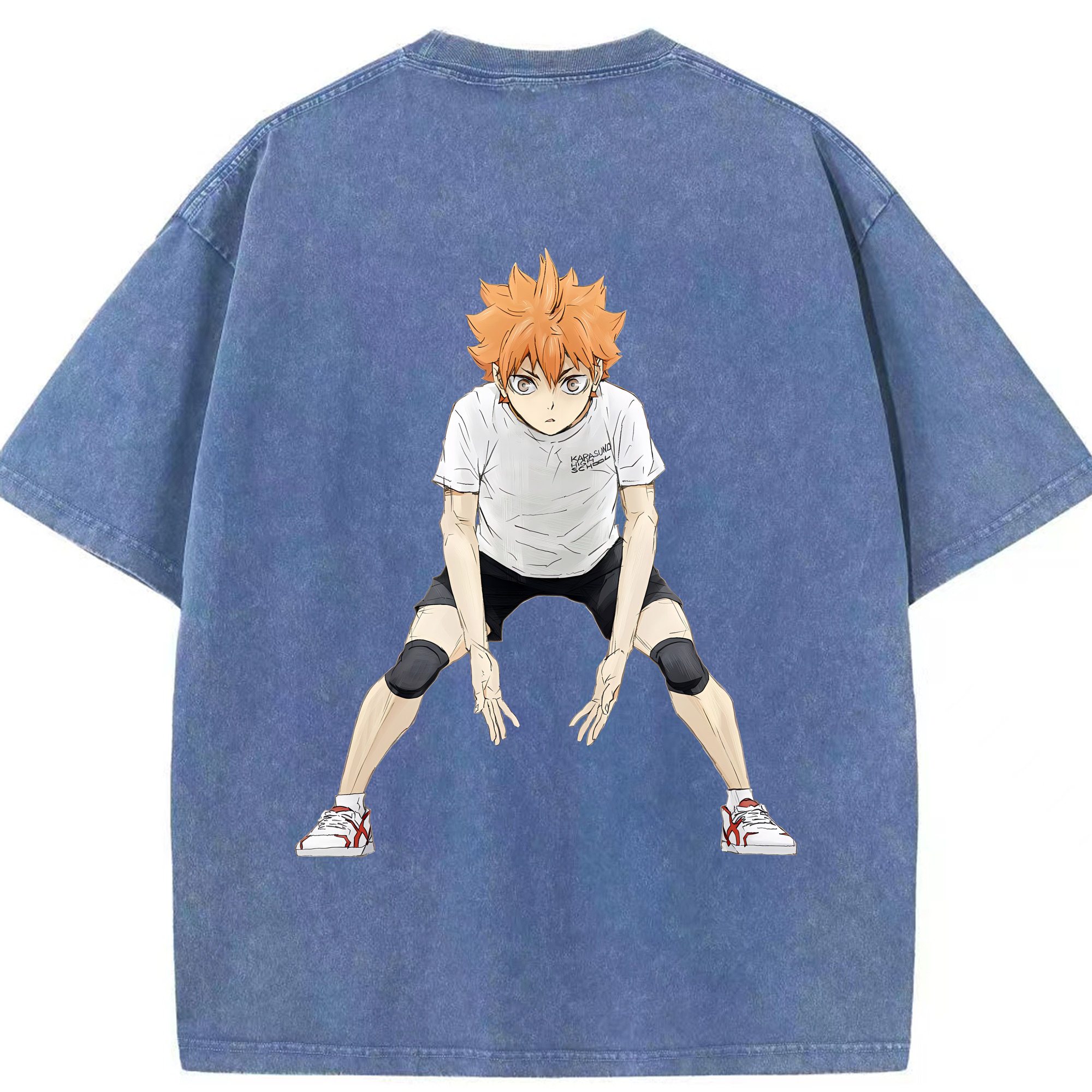 （画像用） ハイキュー!! Haikyu!! 綿100% ヴィンテージ風 半袖Tシャツ（背面プリント）