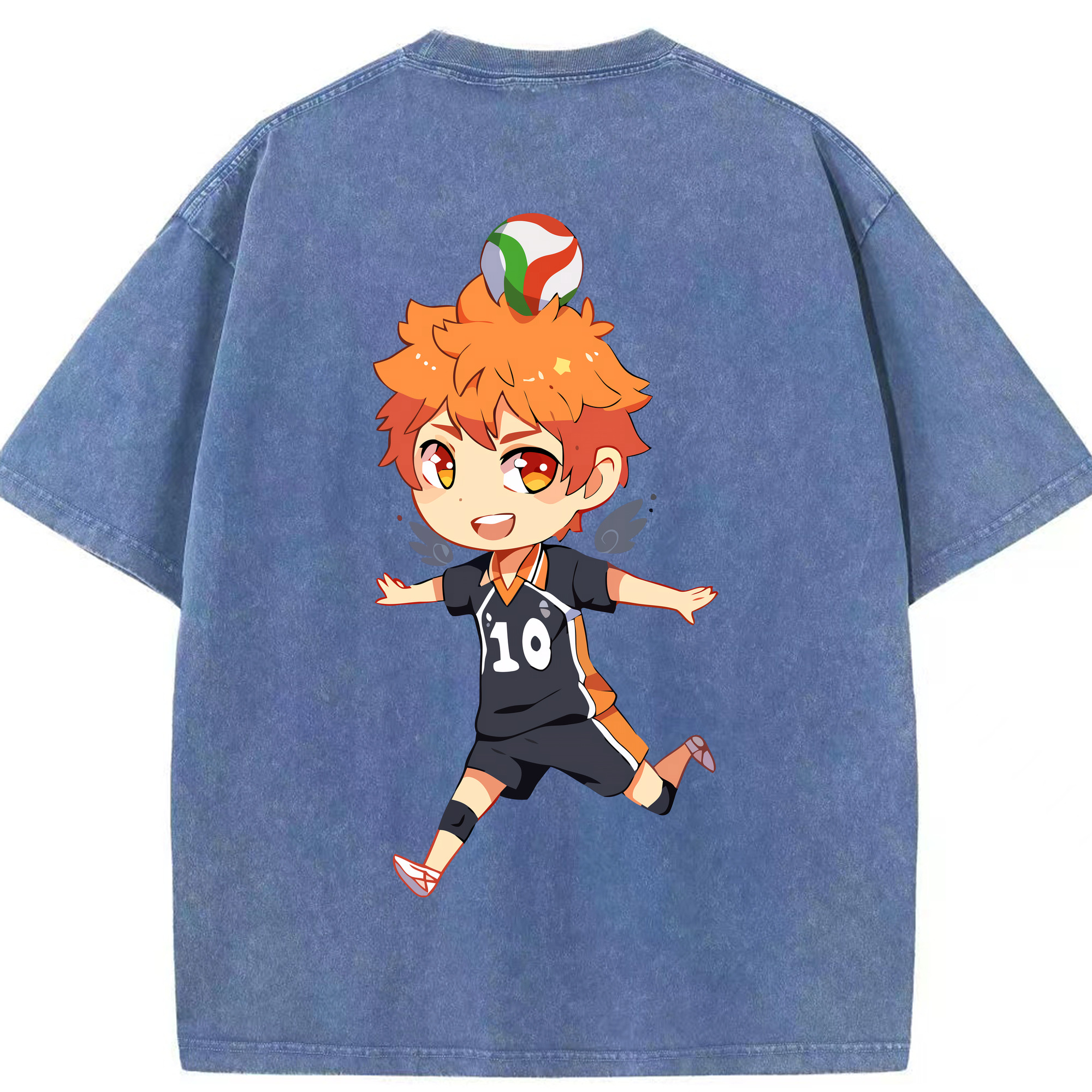 （画像用） ハイキュー!! Haikyu!! 綿100% ヴィンテージ風 半袖Tシャツ（背面プリント）