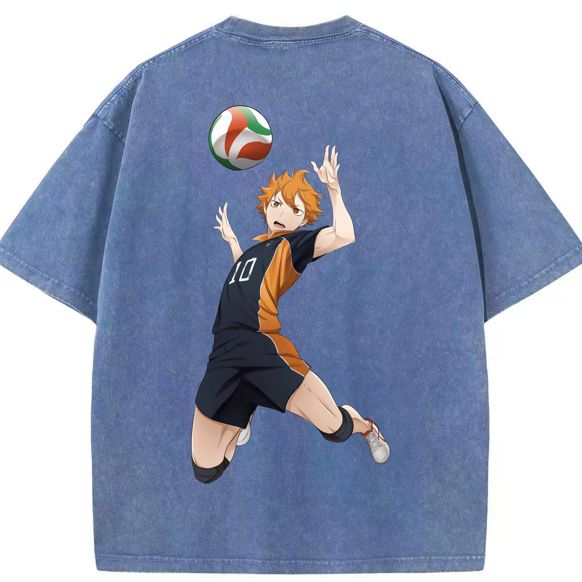 （画像用） ハイキュー!! Haikyu!! 綿100% ヴィンテージ風 半袖Tシャツ（背面プリント）
