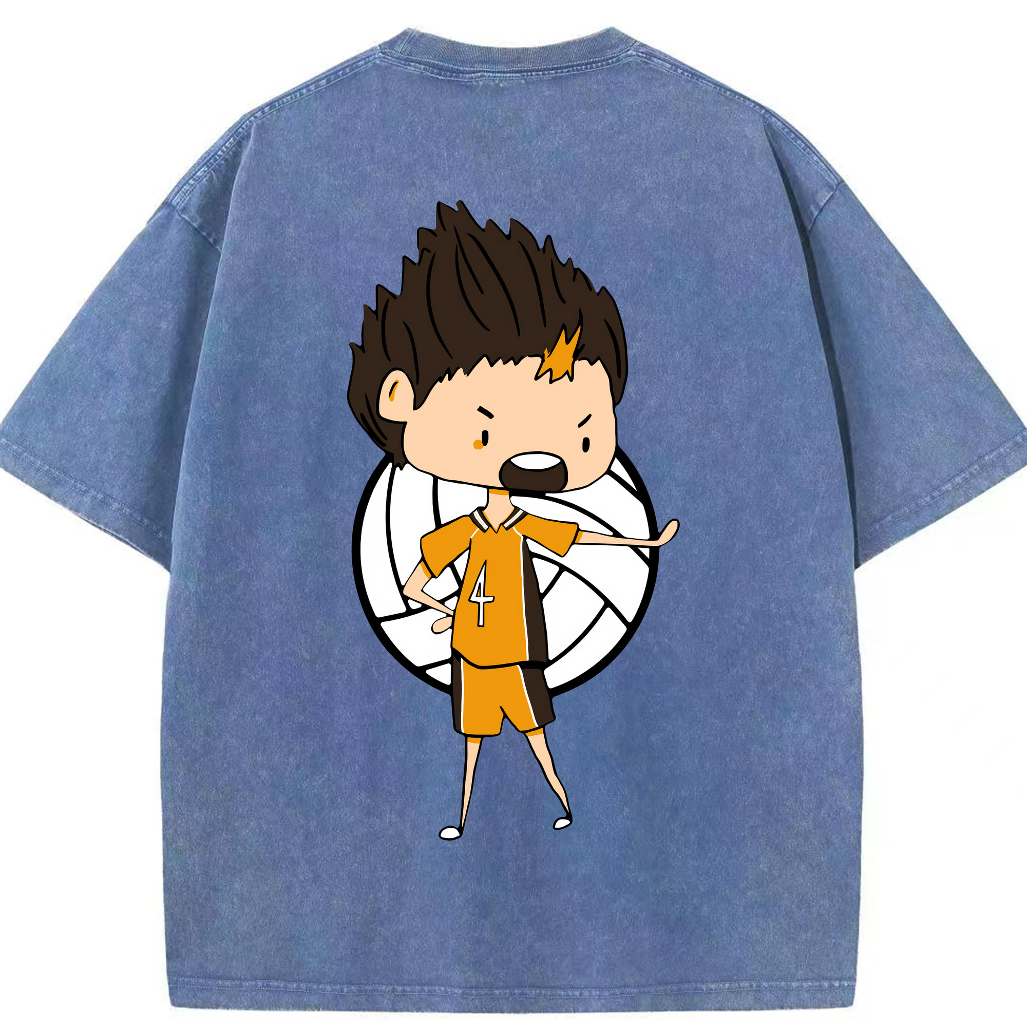 （画像用） ハイキュー!! Haikyu!! 綿100% ヴィンテージ風 半袖Tシャツ（背面プリント）