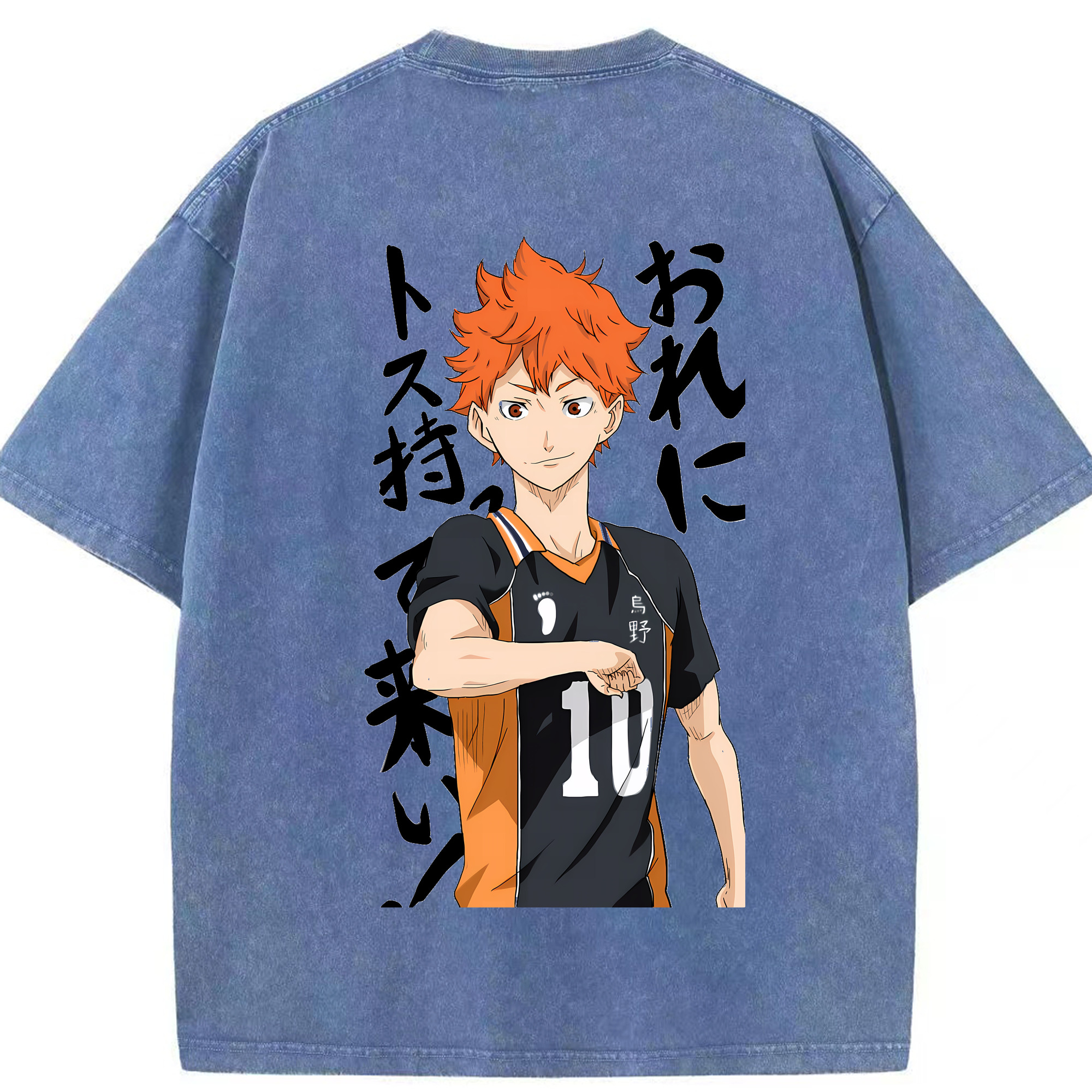 （画像用） ハイキュー!! Haikyu!! 綿100% ヴィンテージ風 半袖Tシャツ（背面プリント）