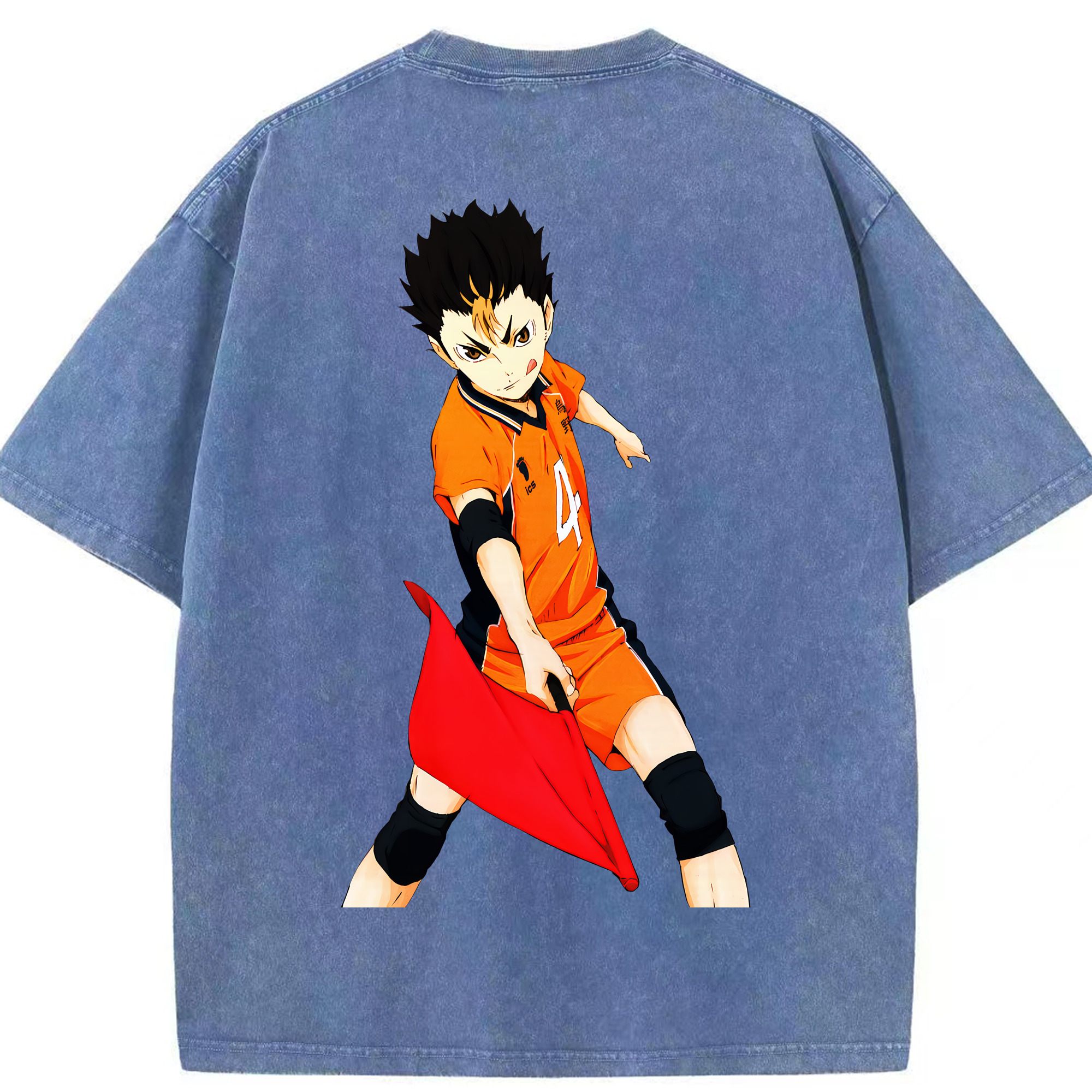 （画像用） ハイキュー!! Haikyu!! 綿100% ヴィンテージ風 半袖Tシャツ（背面プリント）