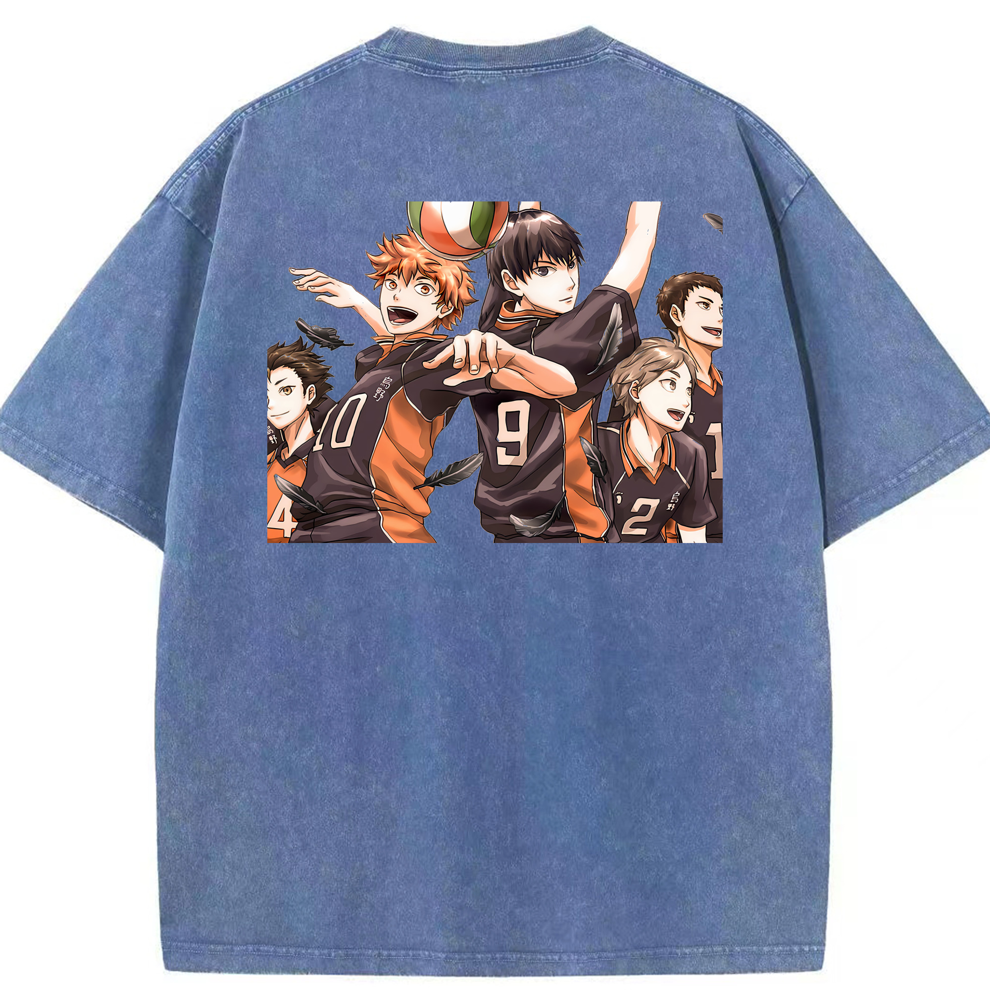 （画像用） ハイキュー!! Haikyu!! 綿100% ヴィンテージ風 半袖Tシャツ（背面プリント）