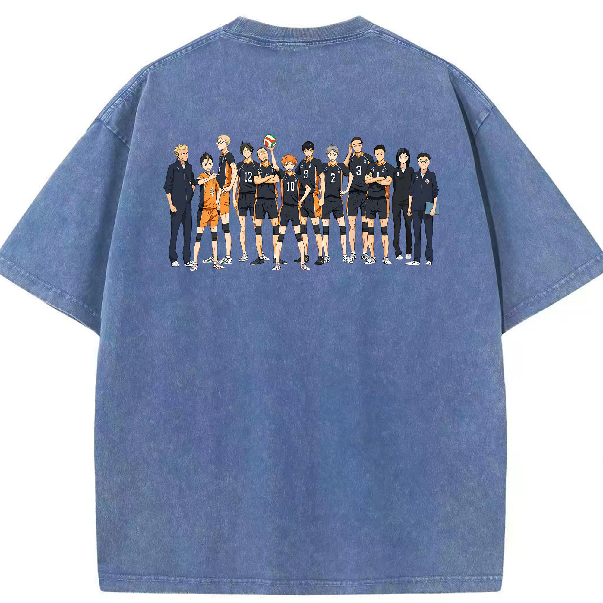 （画像用） ハイキュー!! Haikyu!! 綿100% ヴィンテージ風 半袖Tシャツ（背面プリント）