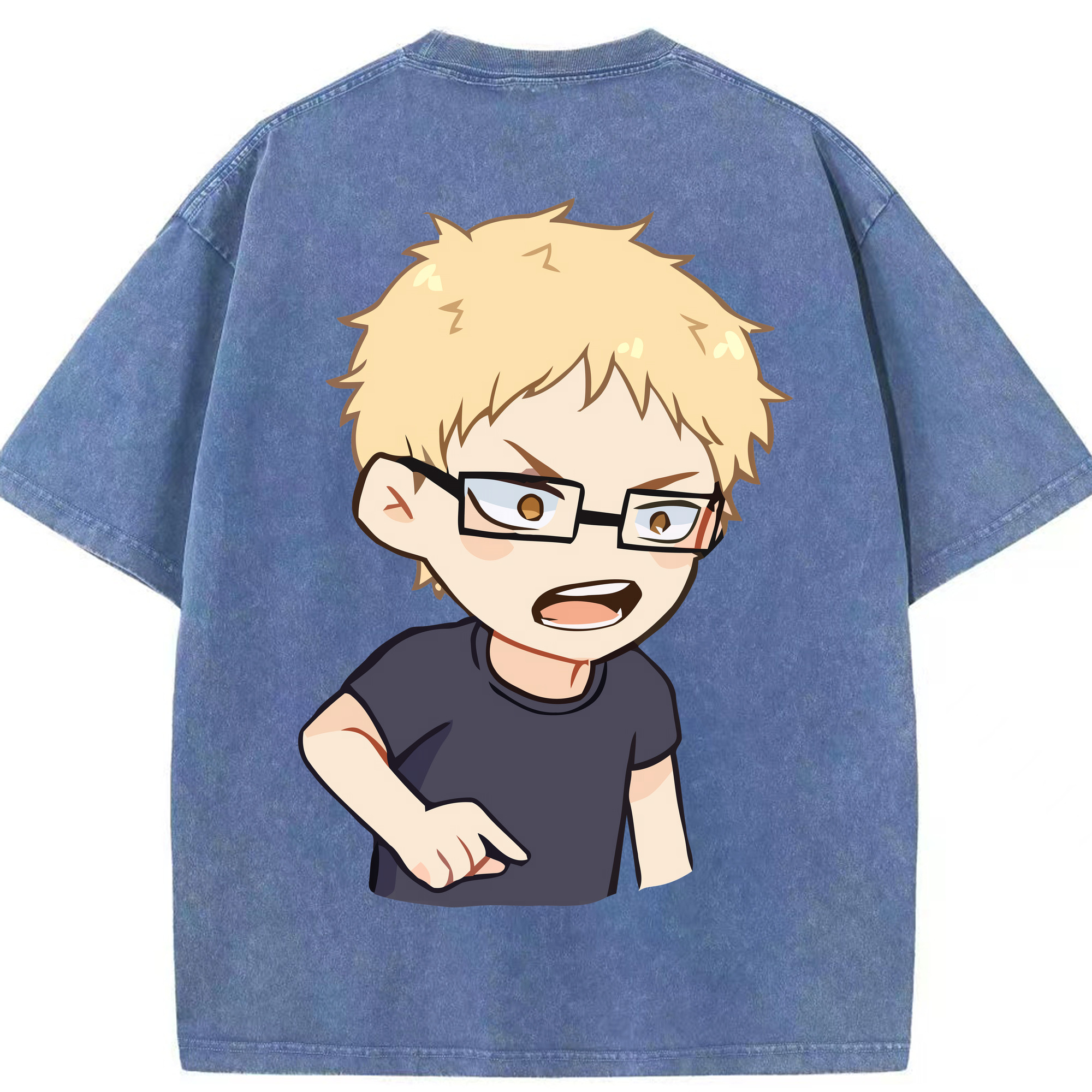 （画像用） ハイキュー!! Haikyu!! 綿100% ヴィンテージ風 半袖Tシャツ（背面プリント）