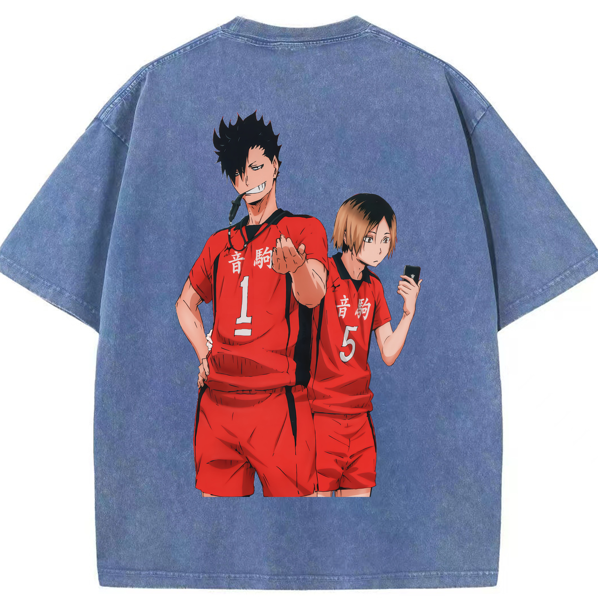 （画像用） ハイキュー!! Haikyu!! 綿100% ヴィンテージ風 半袖Tシャツ（背面プリント）