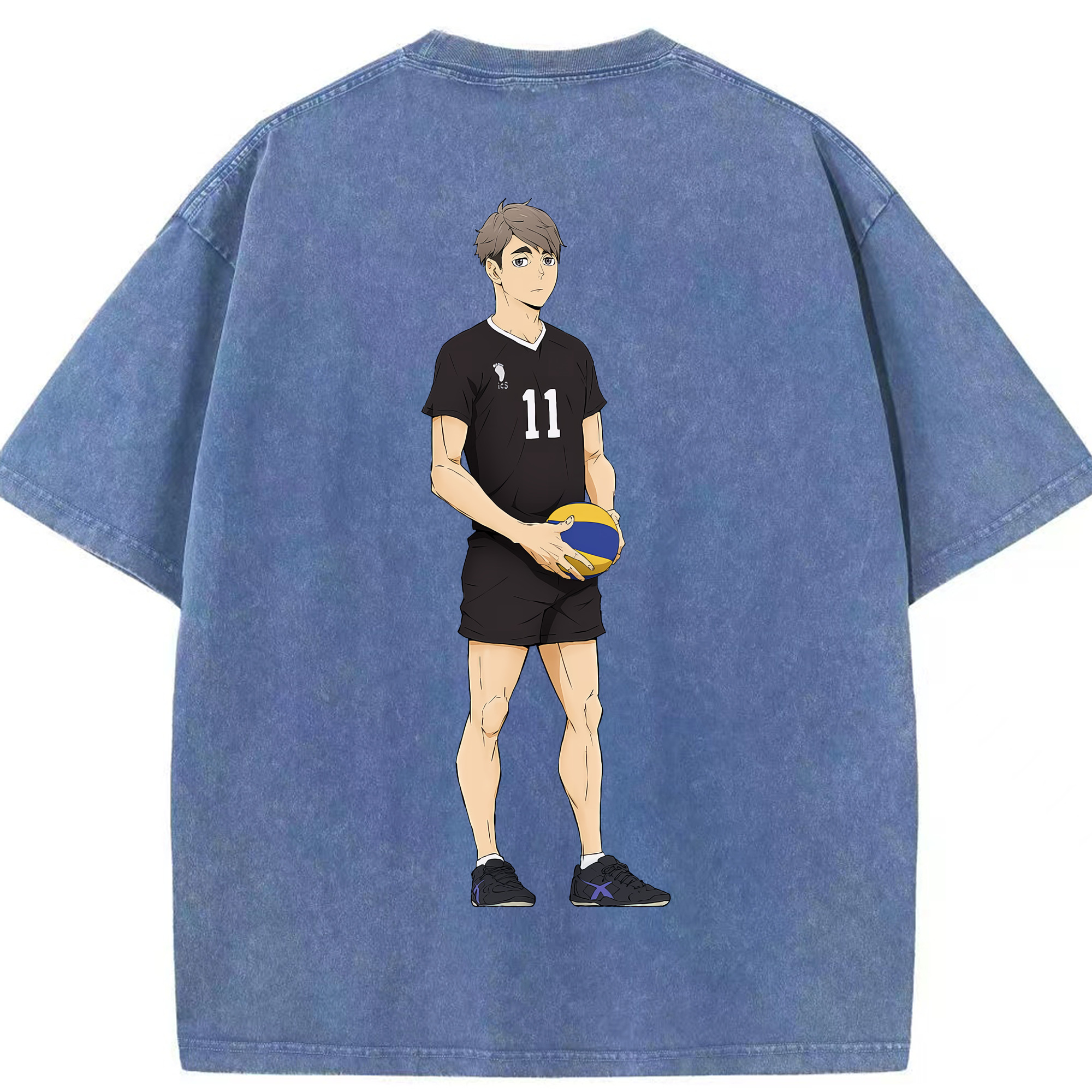 （画像用） ハイキュー!! Haikyu!! 綿100% ヴィンテージ風 半袖Tシャツ（背面プリント）