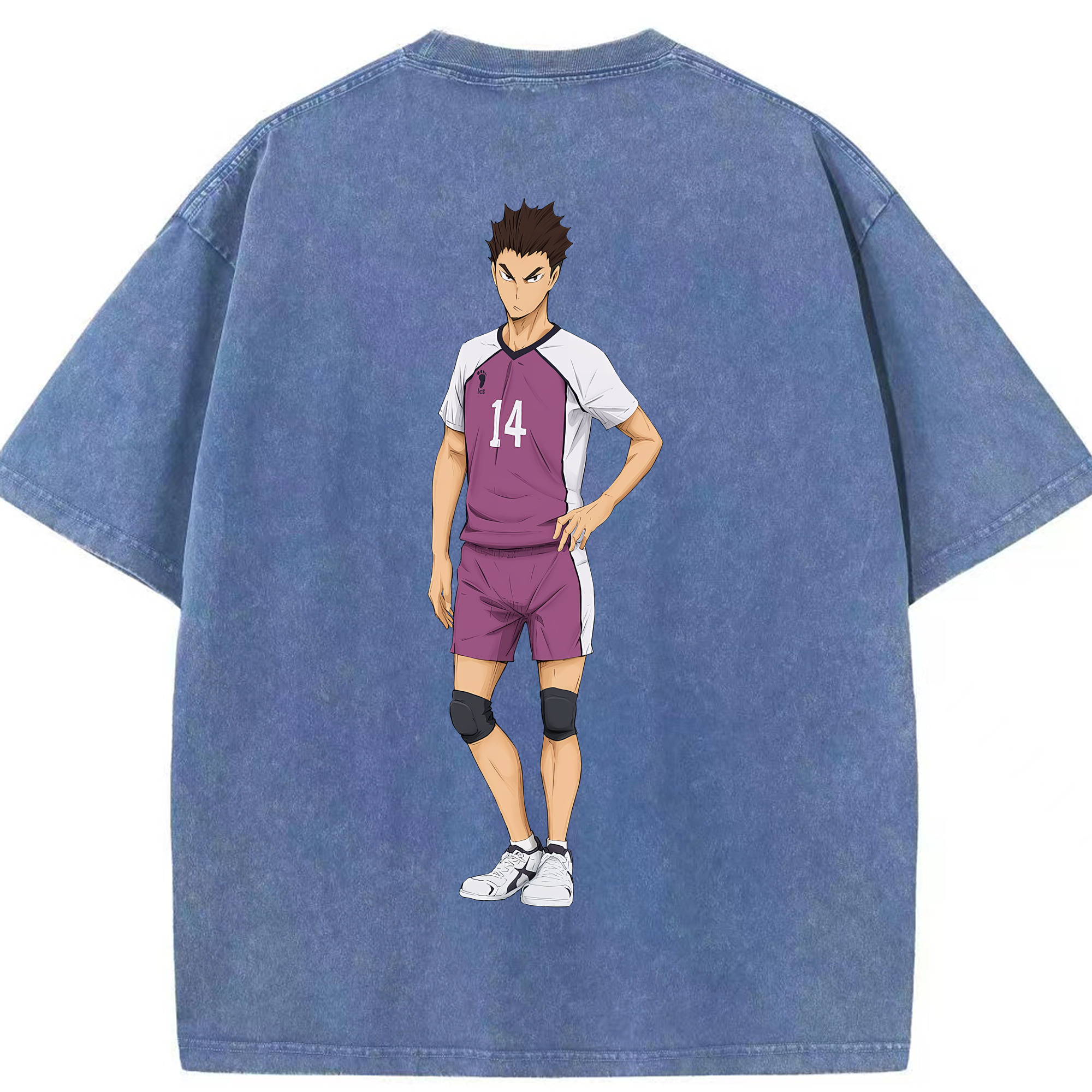 （画像用） ハイキュー!! Haikyu!! 綿100% ヴィンテージ風 半袖Tシャツ（背面プリント）